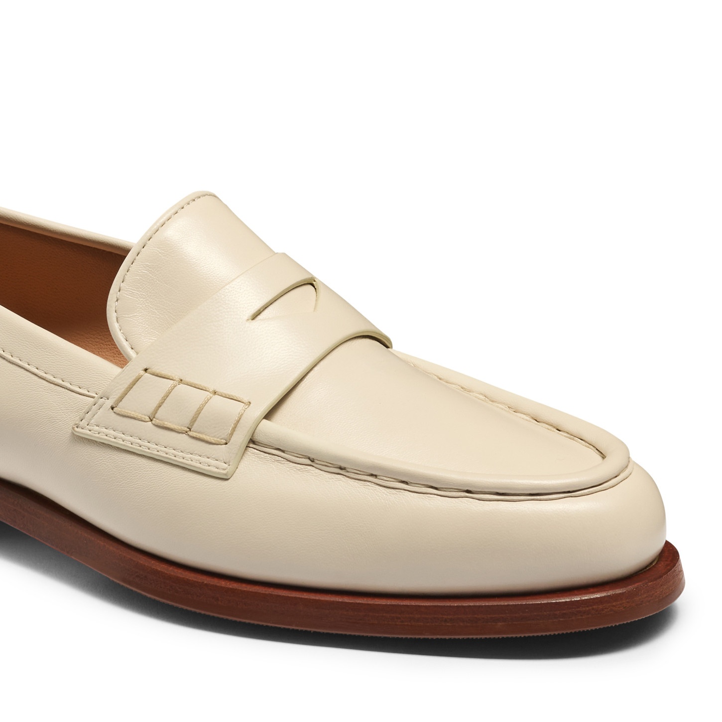 Women’s white leather penny loafer - 6
