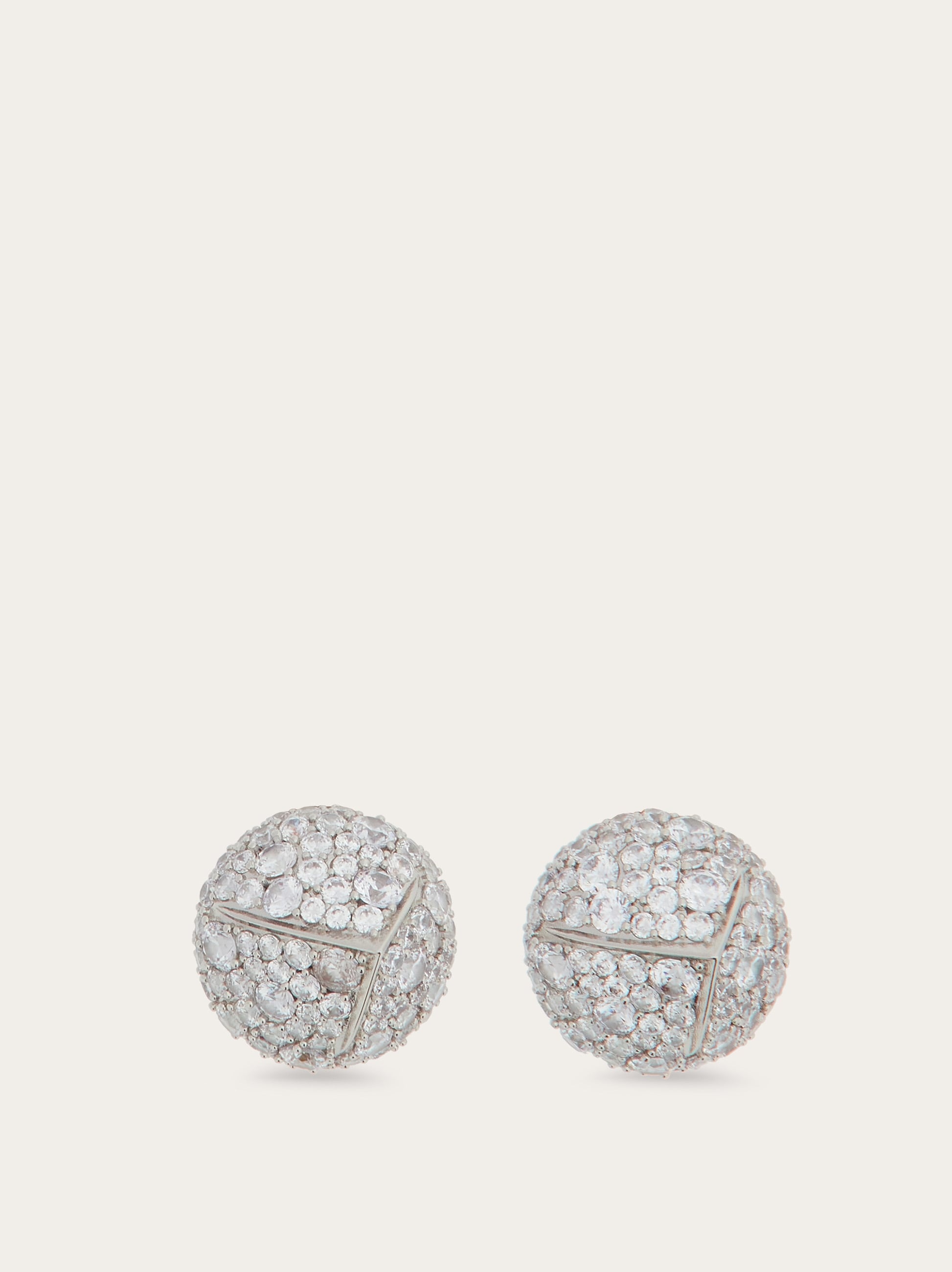Pine cone earrings with rhinestones (L) - 1
