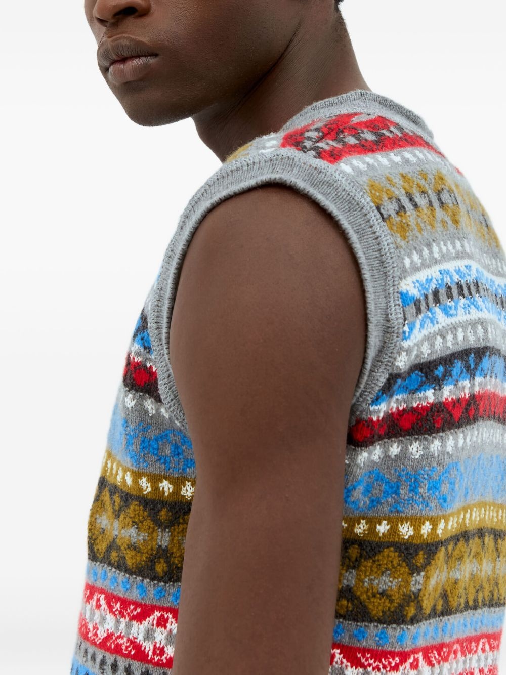 Fair-Isle pattern sleeveless vest - 4