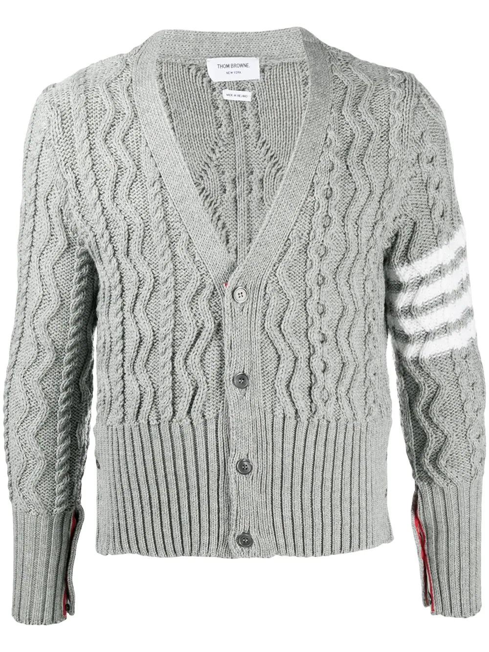 4-Bar Aran cable knit cardigan - 1