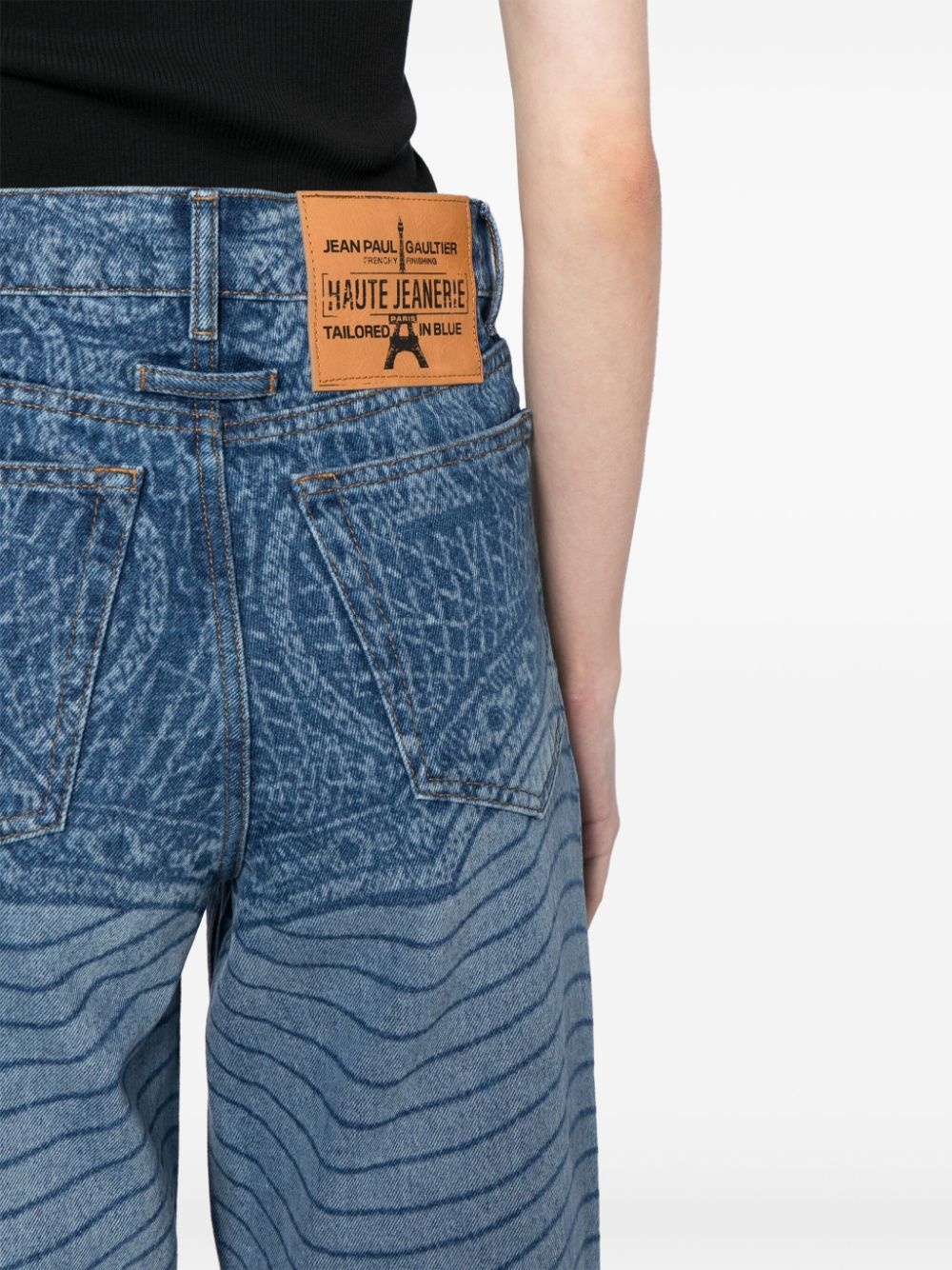 laser-print straight-leg jeans - 5