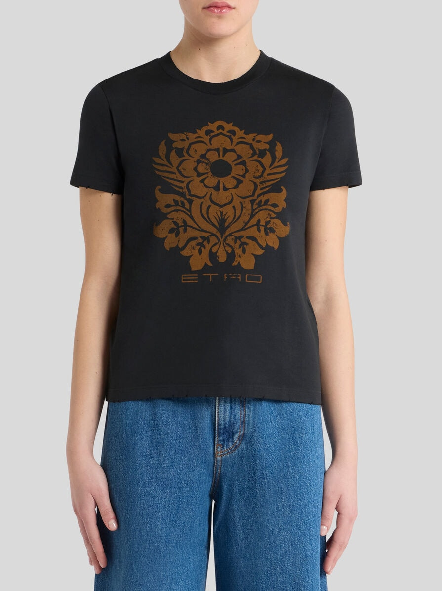 JERSEY T-SHIRT WITH FLOWER PRINT - 2