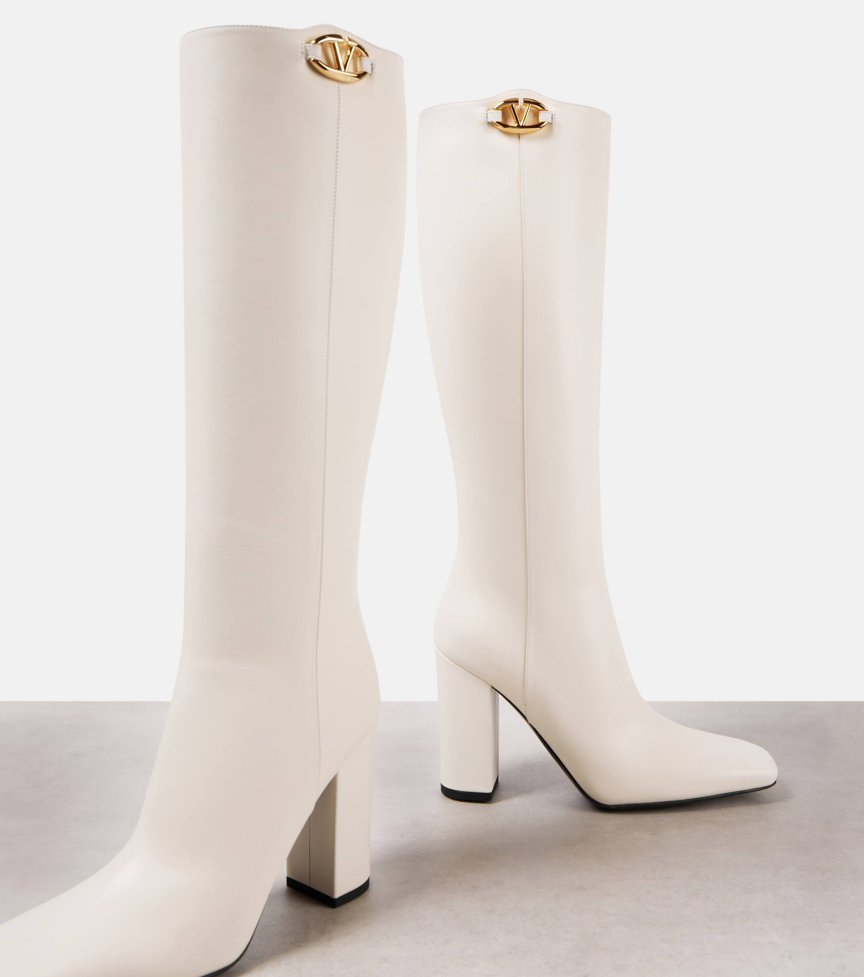 VLogo Bold 100 leather knee-high boots - 5