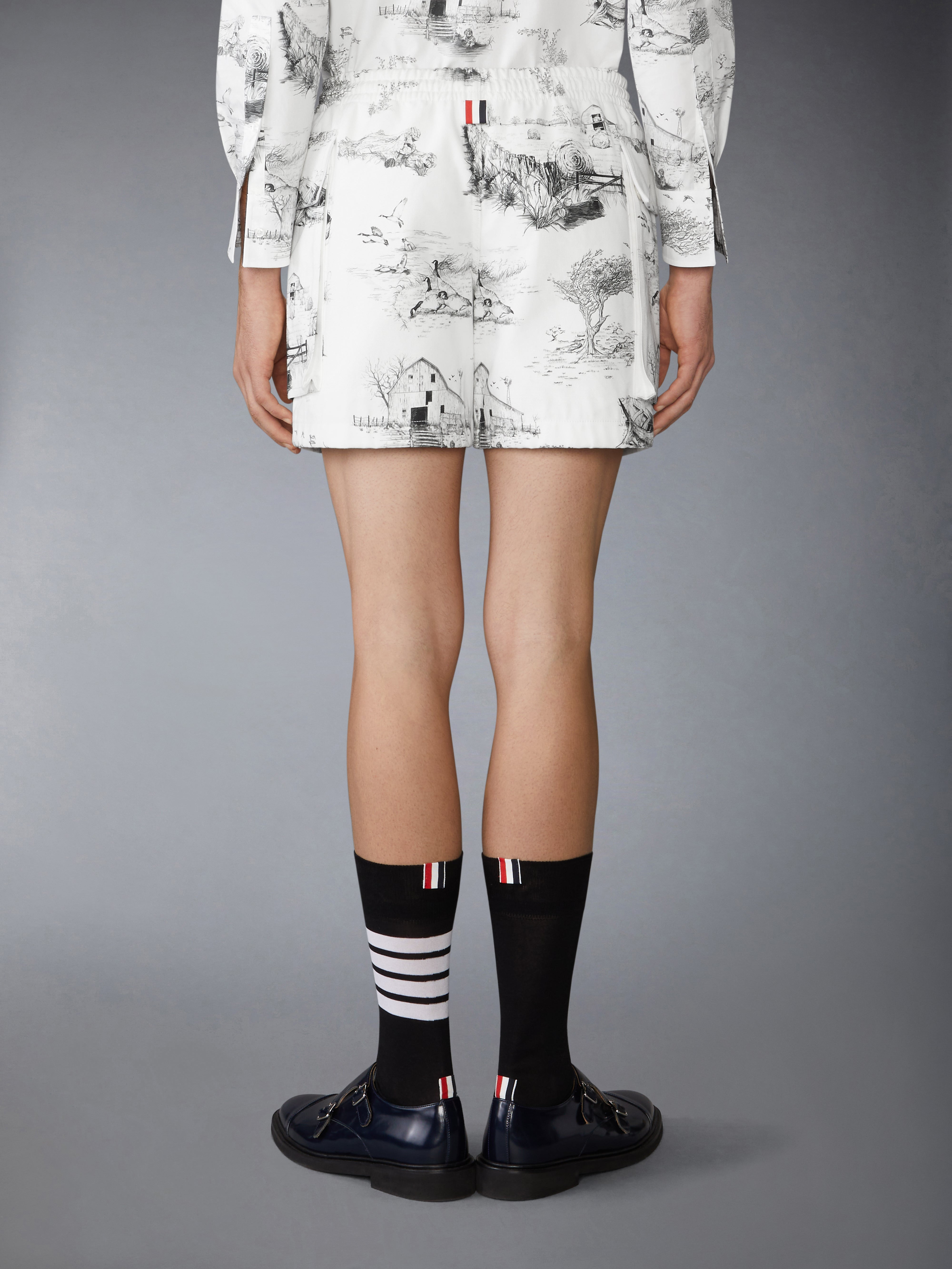 SCENIC TOILE COTTON CANVAS CARGO RUGBY SHORTS - 3