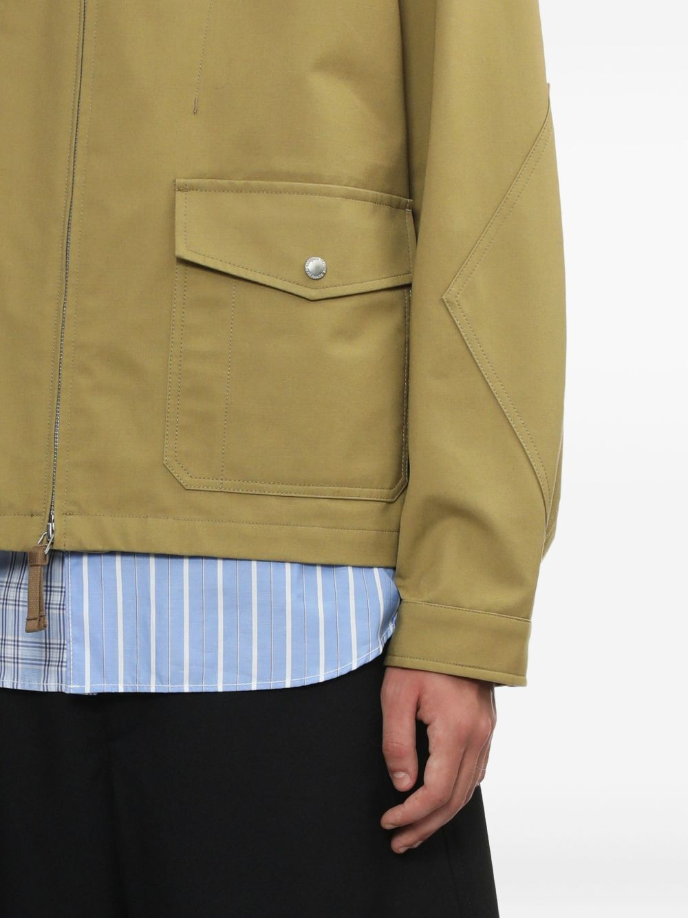 corduroy-collar flap-pocket jacket - 5