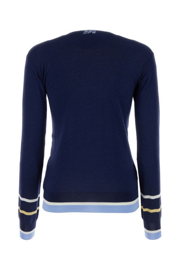 Marni Woman Blue Wool Blend Cardigan - 2