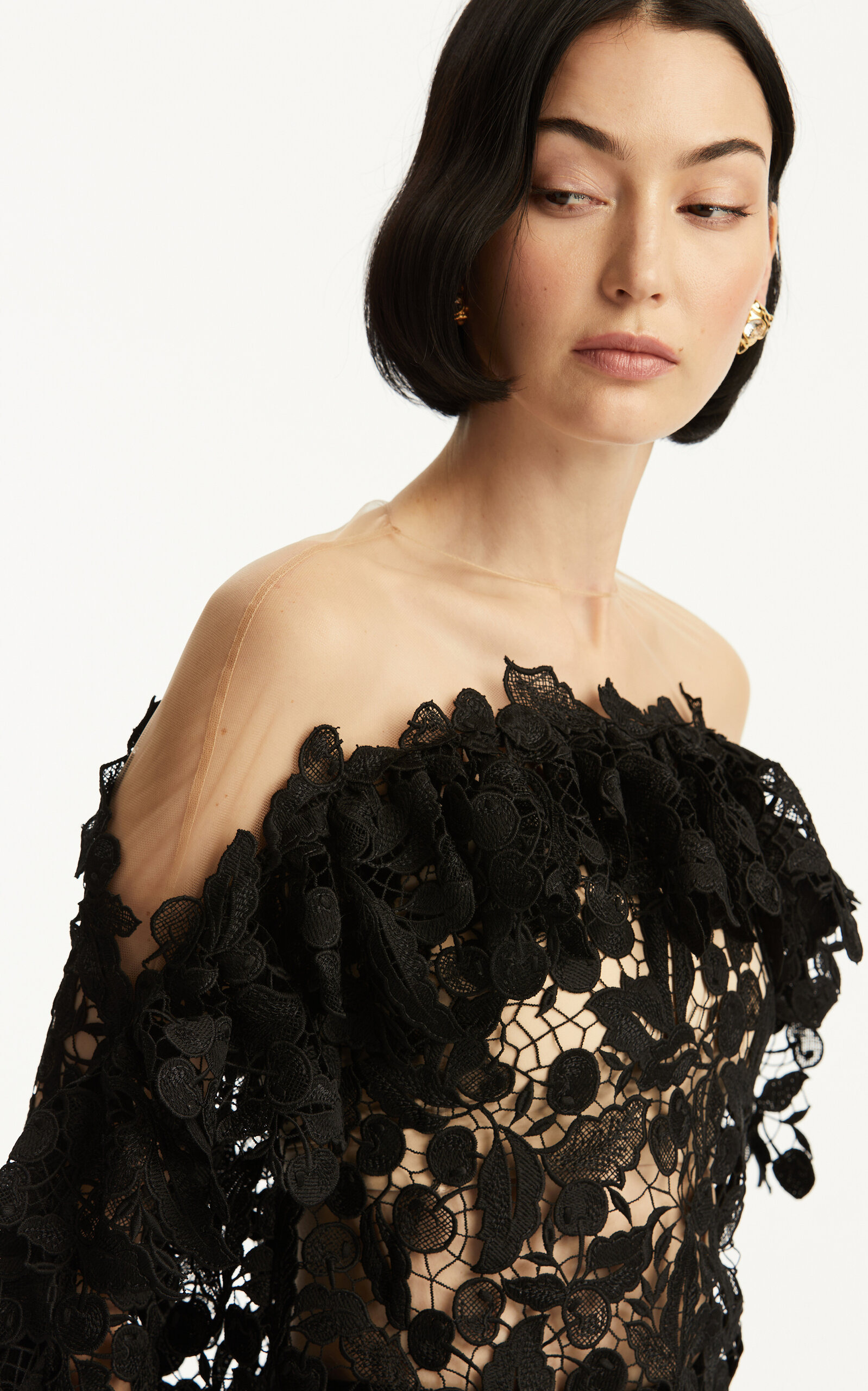 Off-The-Shoulder Guipure Top black - 7