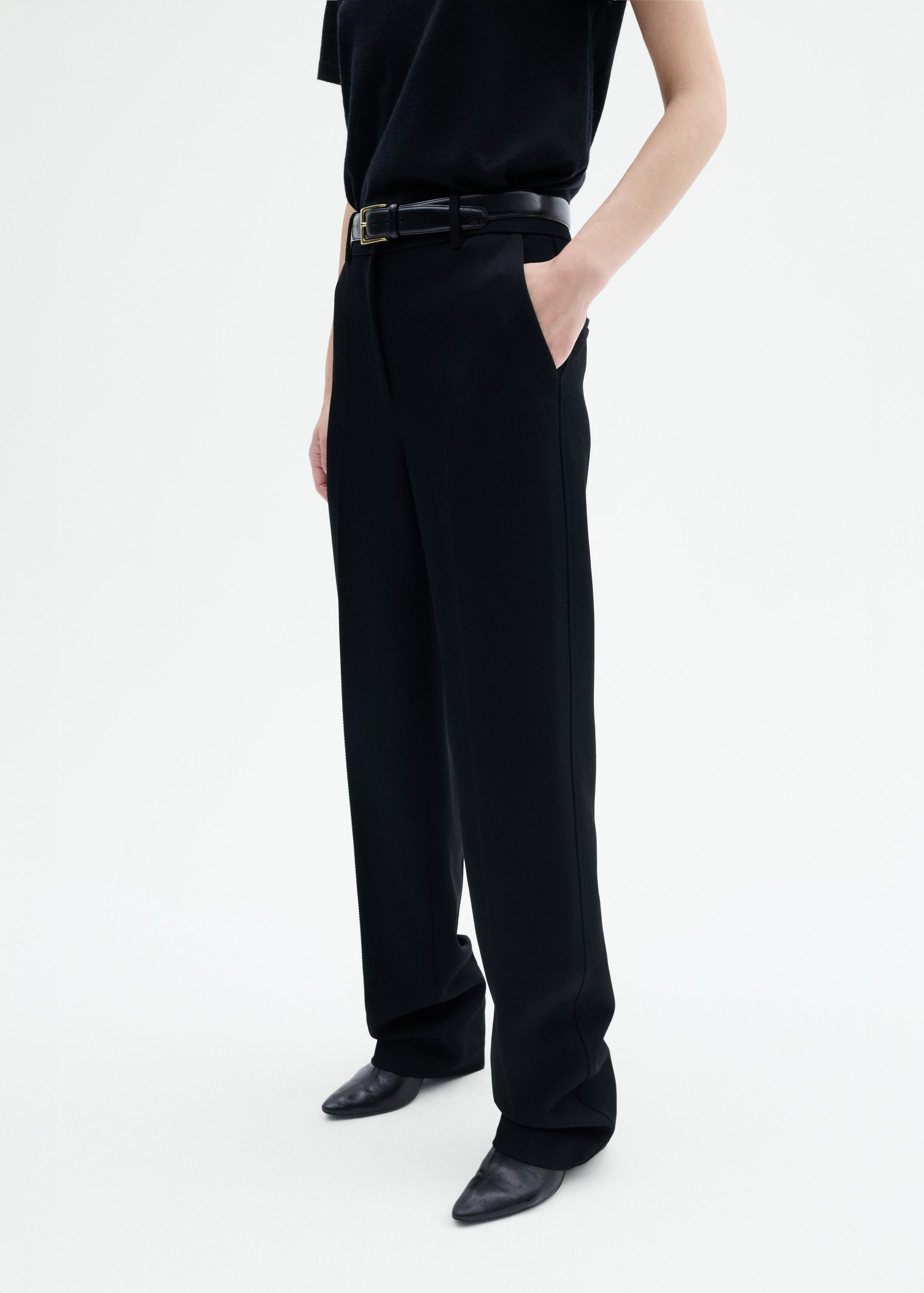 Tailored Straight Pant in Virgin Wool - 3