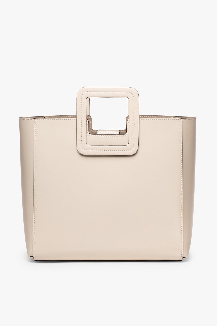 STAUD SHIRLEY LEATHER TOTE BAG | CREAM - 3