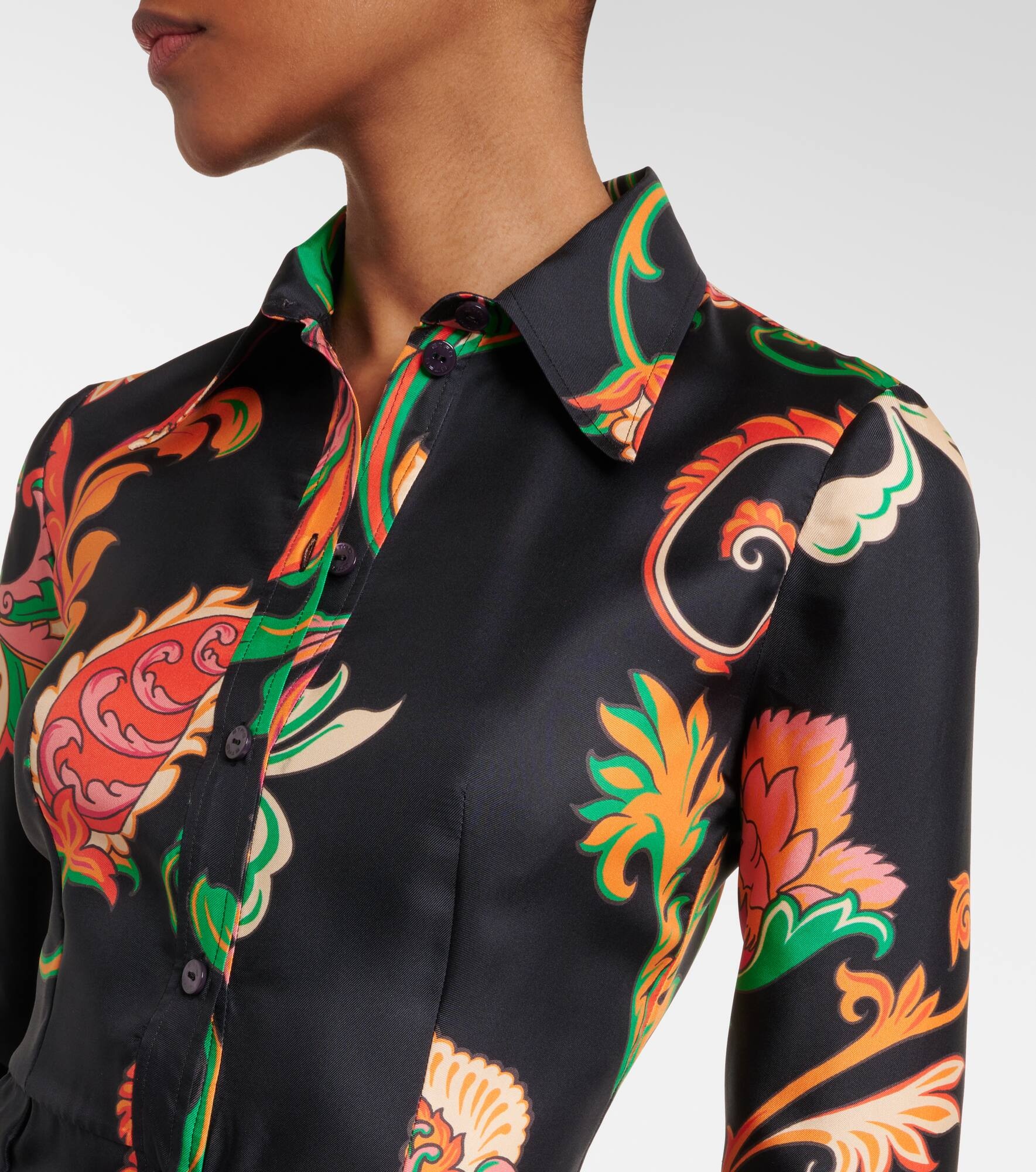 Silk shirt dress - 4