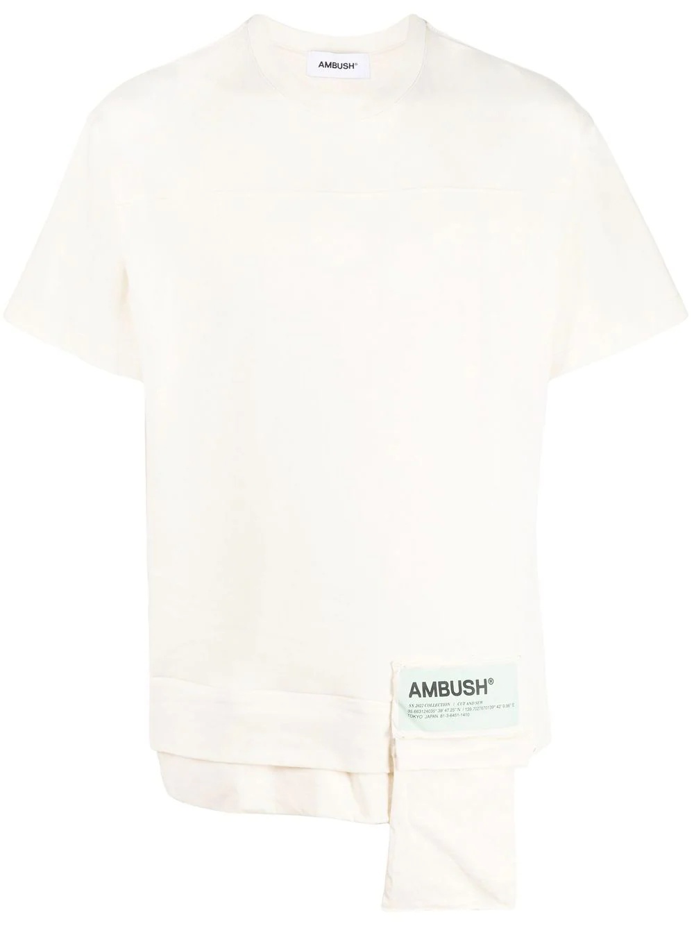 WAIST POCKET T-SHIRT WHITE ASPARAGUS GRE - 1