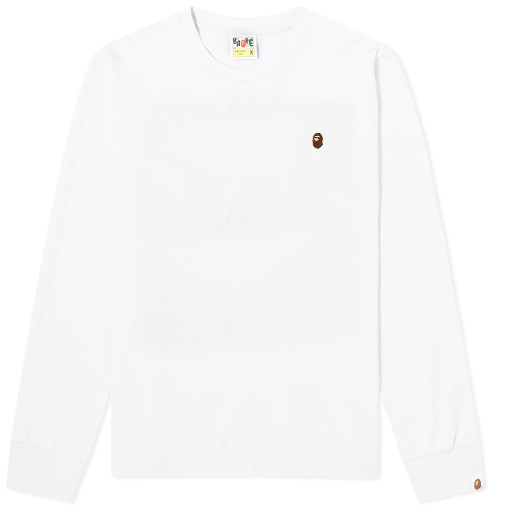 A Bathing Ape Long Sleeve Ape Head One Point Tee - 1