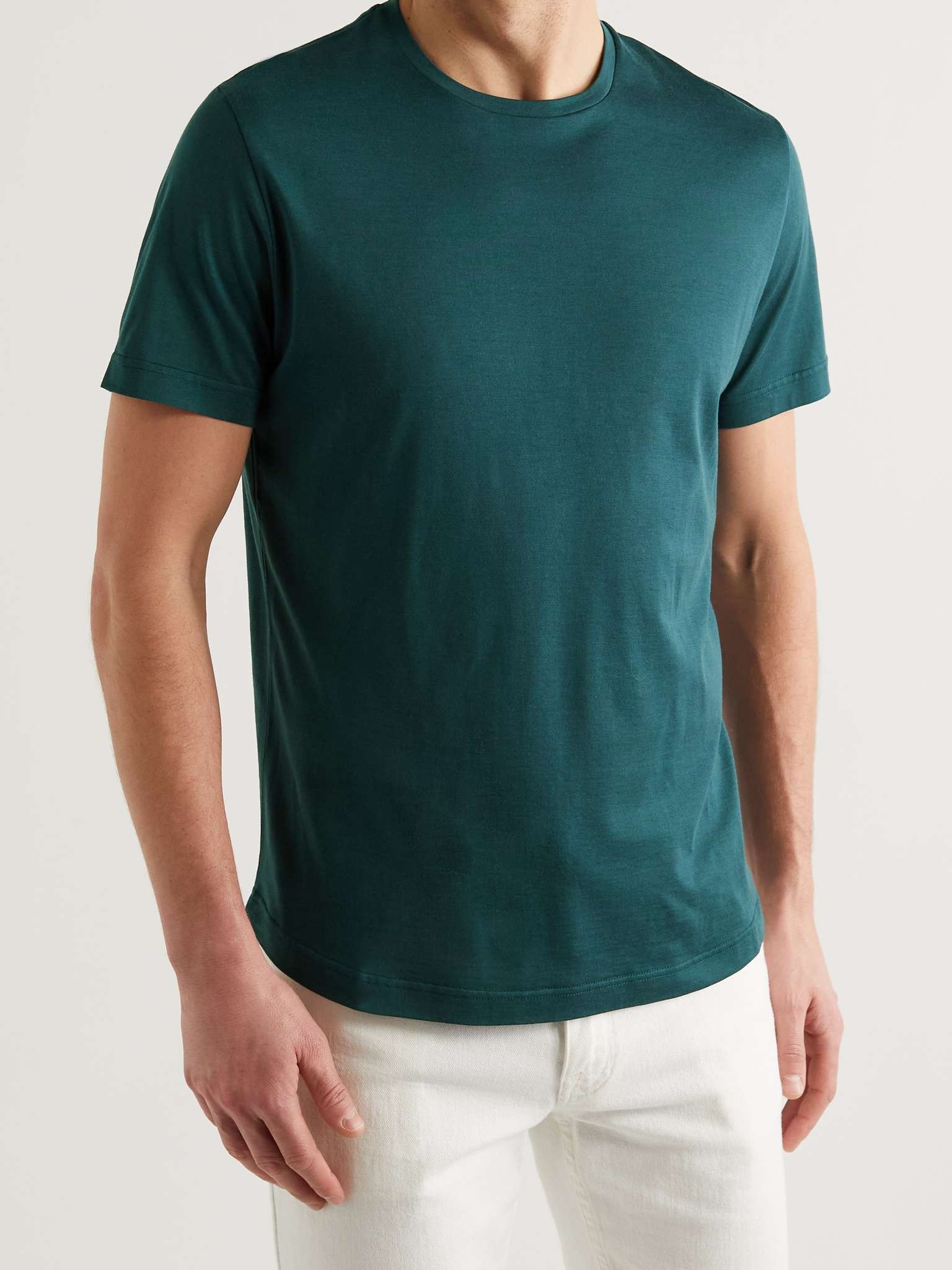 Slim-Fit Silk and Cotton-Blend Jersey T-Shirt - 4