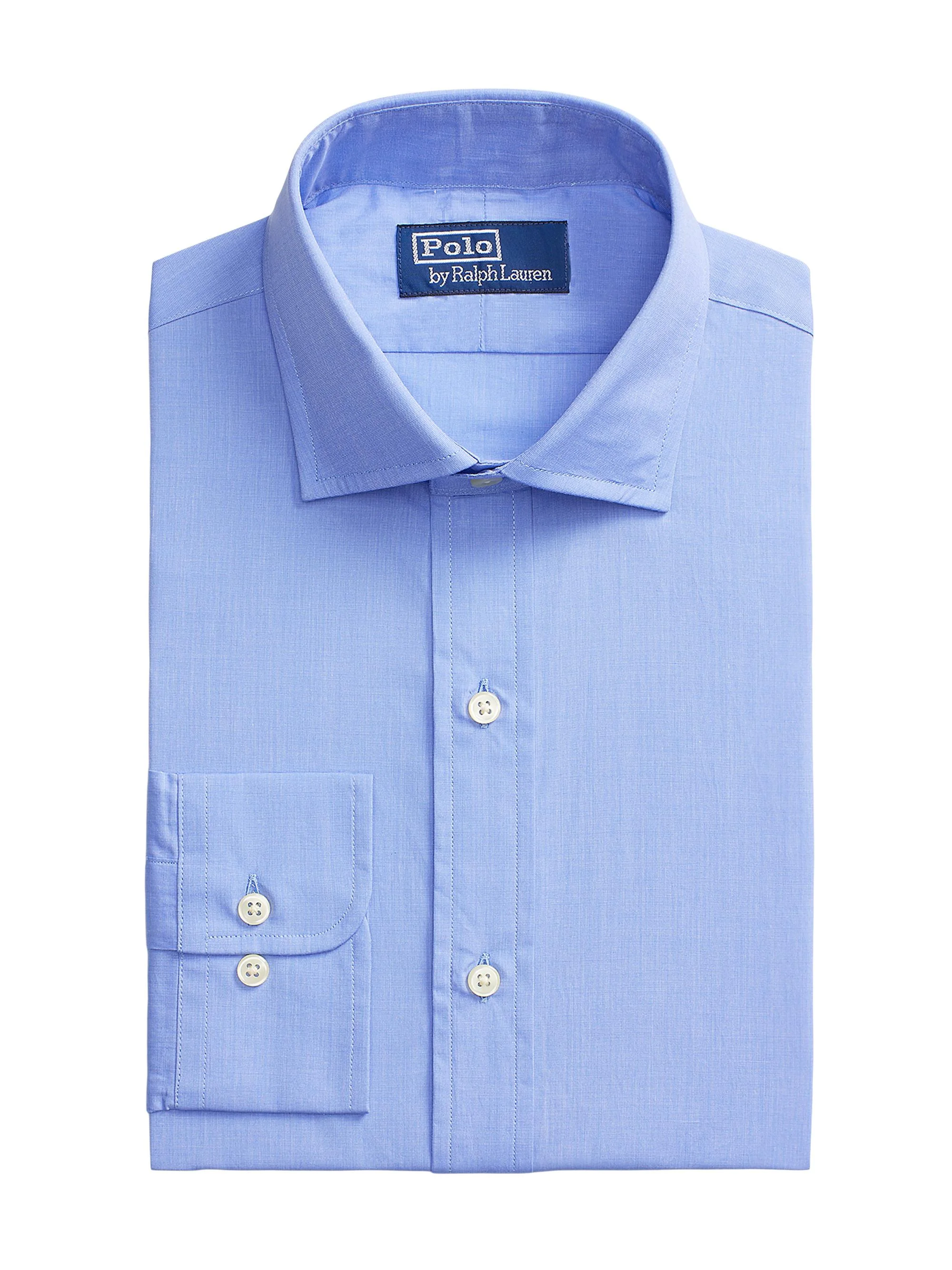 Men's Cotton Dress Shirt - Blue - 1