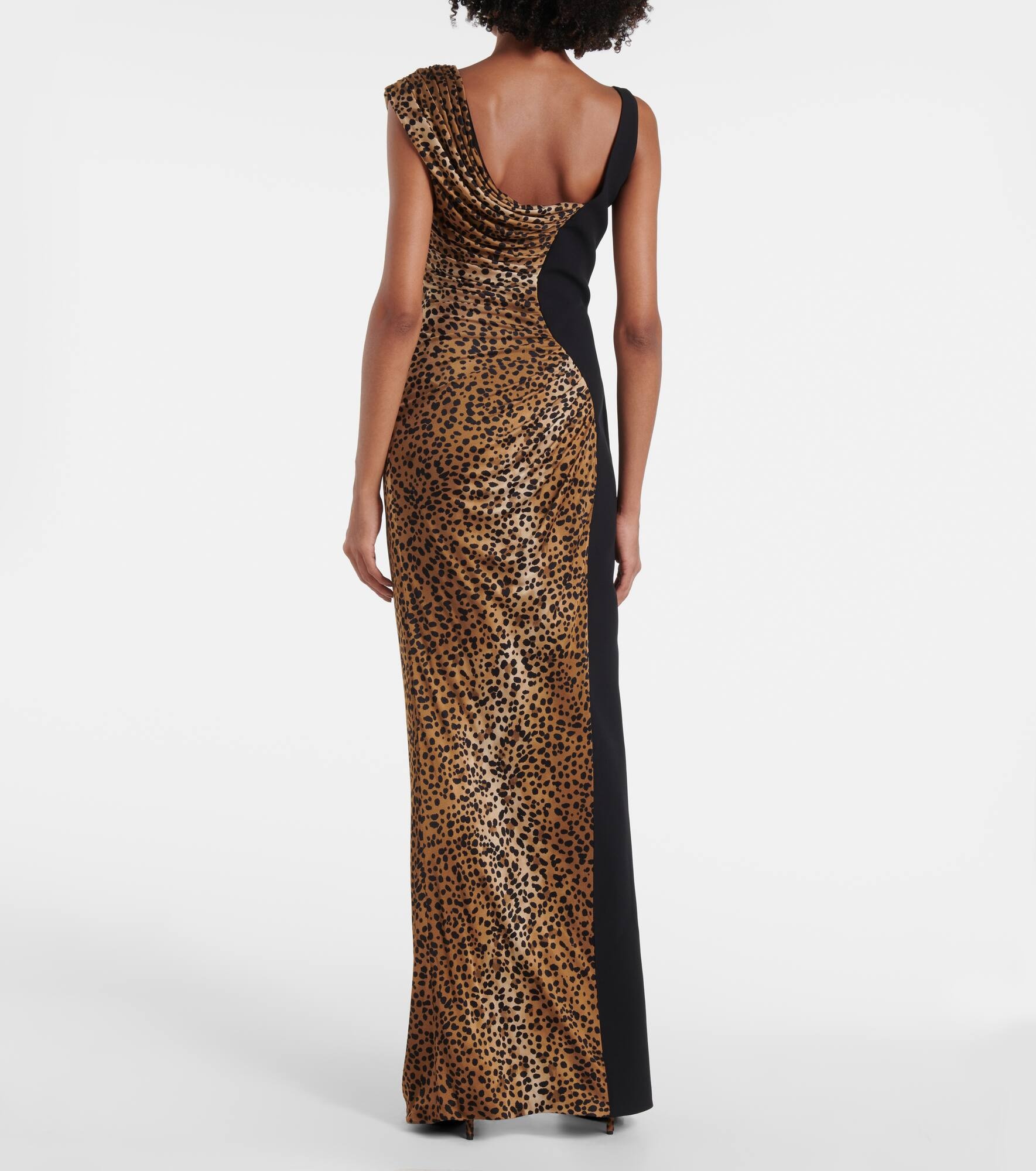 Medusa '95 leopard-print draped gown - 3