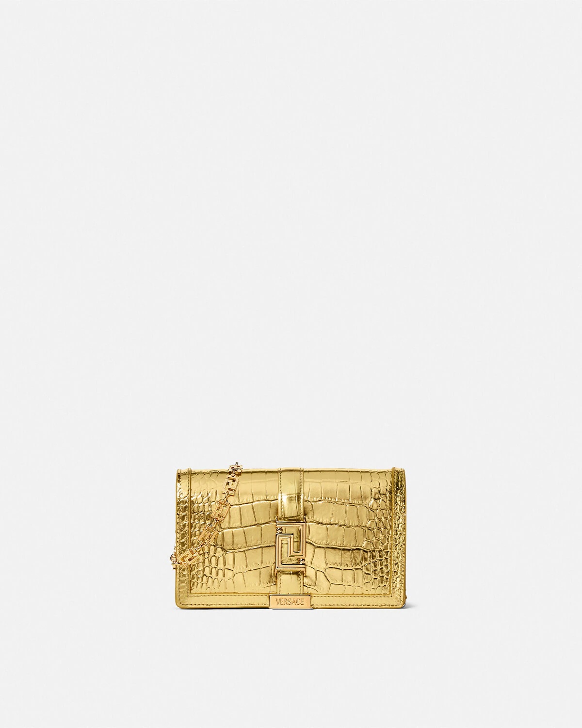 Croc-Effect Greca Goddess Mini Bag - 1