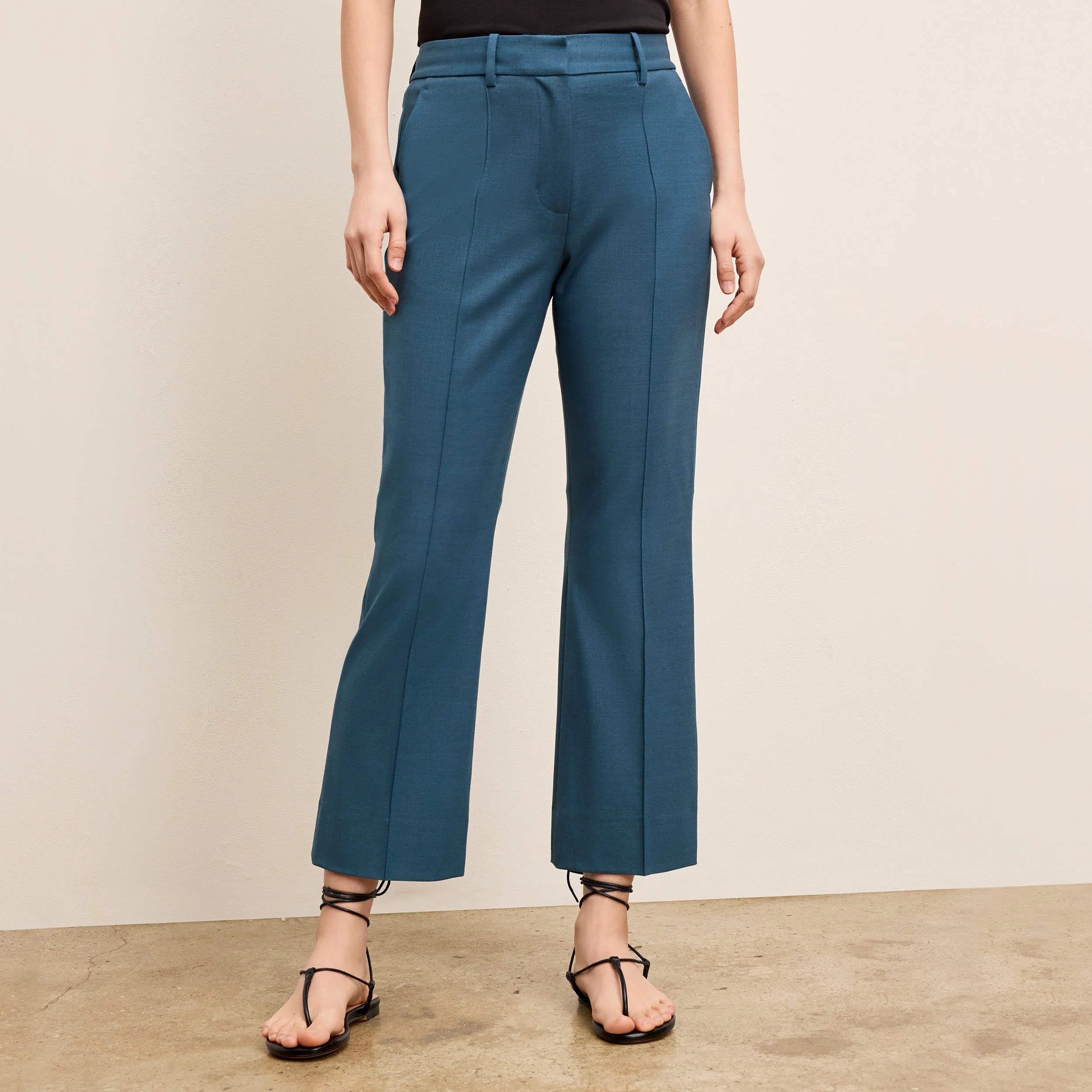 Tessa Kick Flare Trouser - Italian Wool Twill - 1
