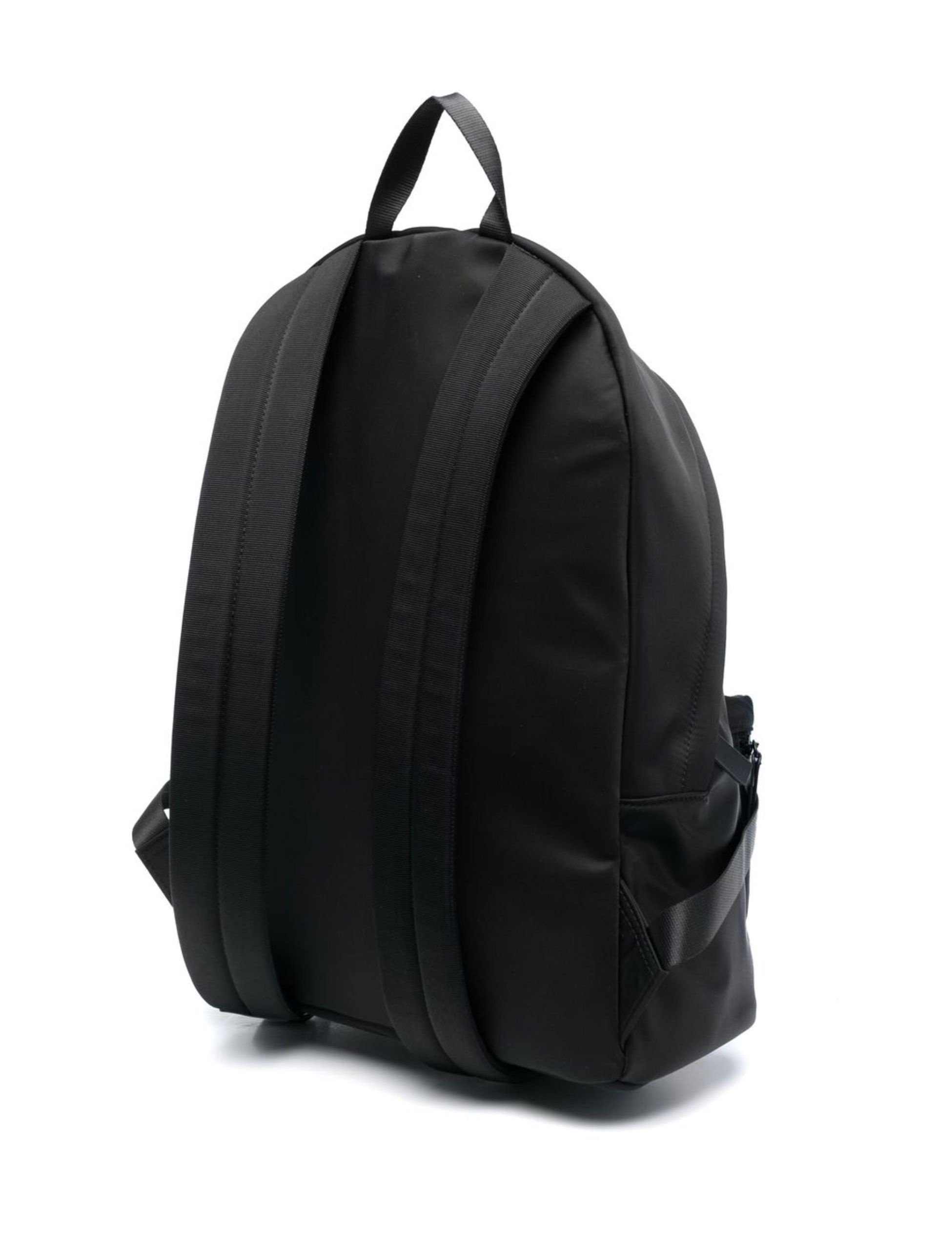 Black Icon Logo Print Backpack - 3