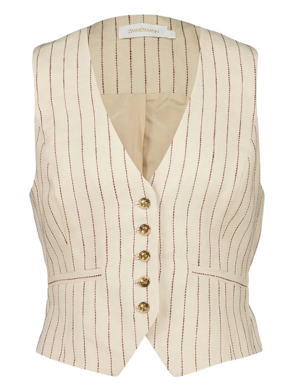 pinstripe button vest - 1