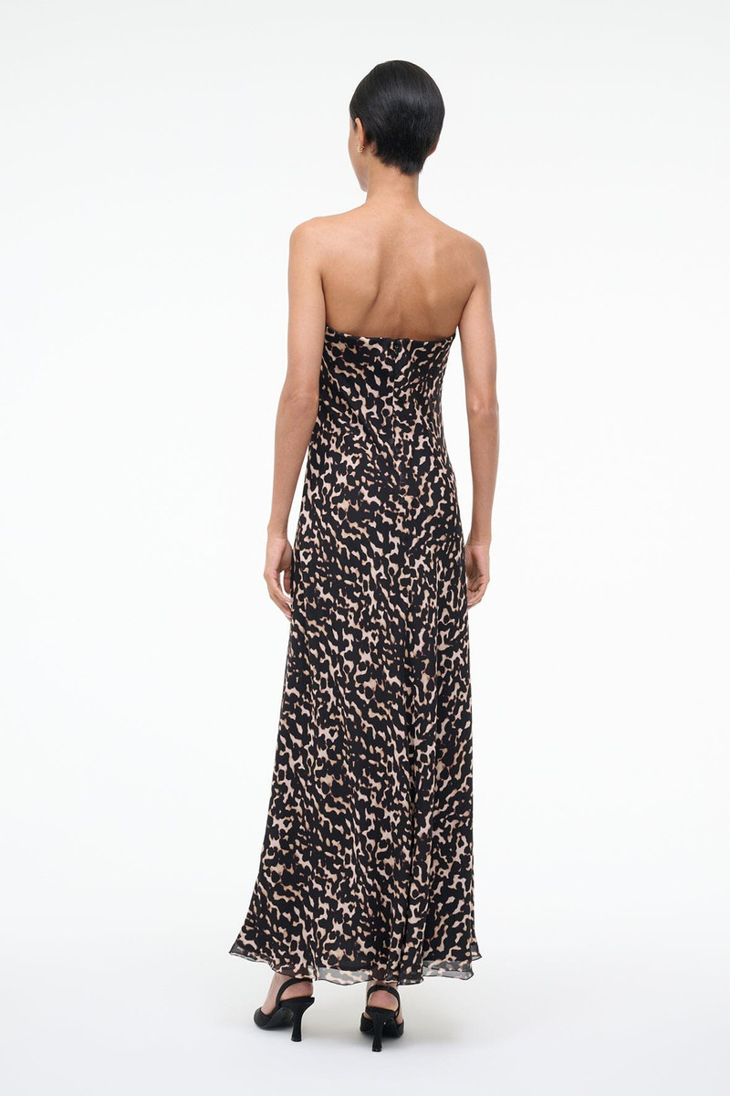 STAUD STAUD CASSIE SILK DRESS TORTOISE outlook