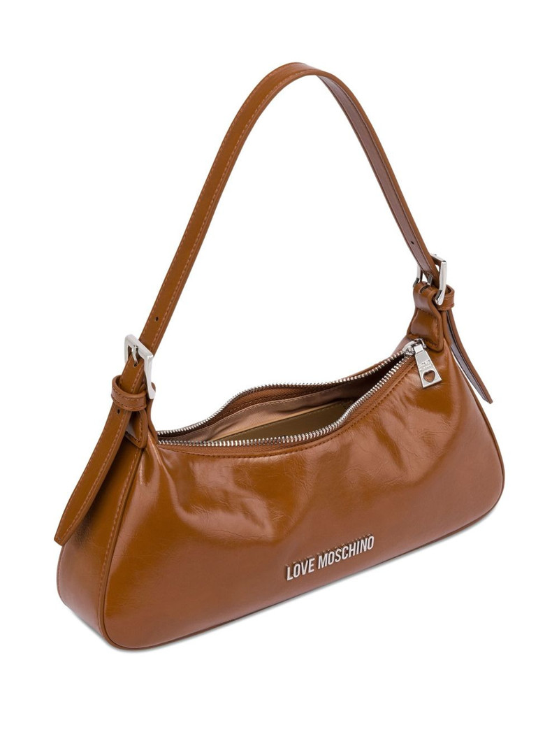 Moschino curved leather shoulder bag outlook