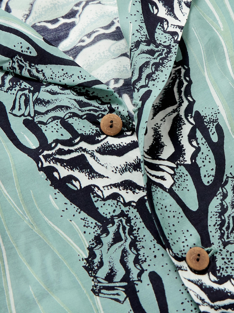 Camp-Collar Printed Cupro and Silk-Blend Shirt 4