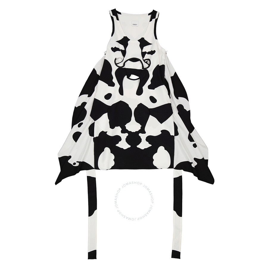 Burberry Cow-Print Pieced Cutout Silk Mini Dress - 2