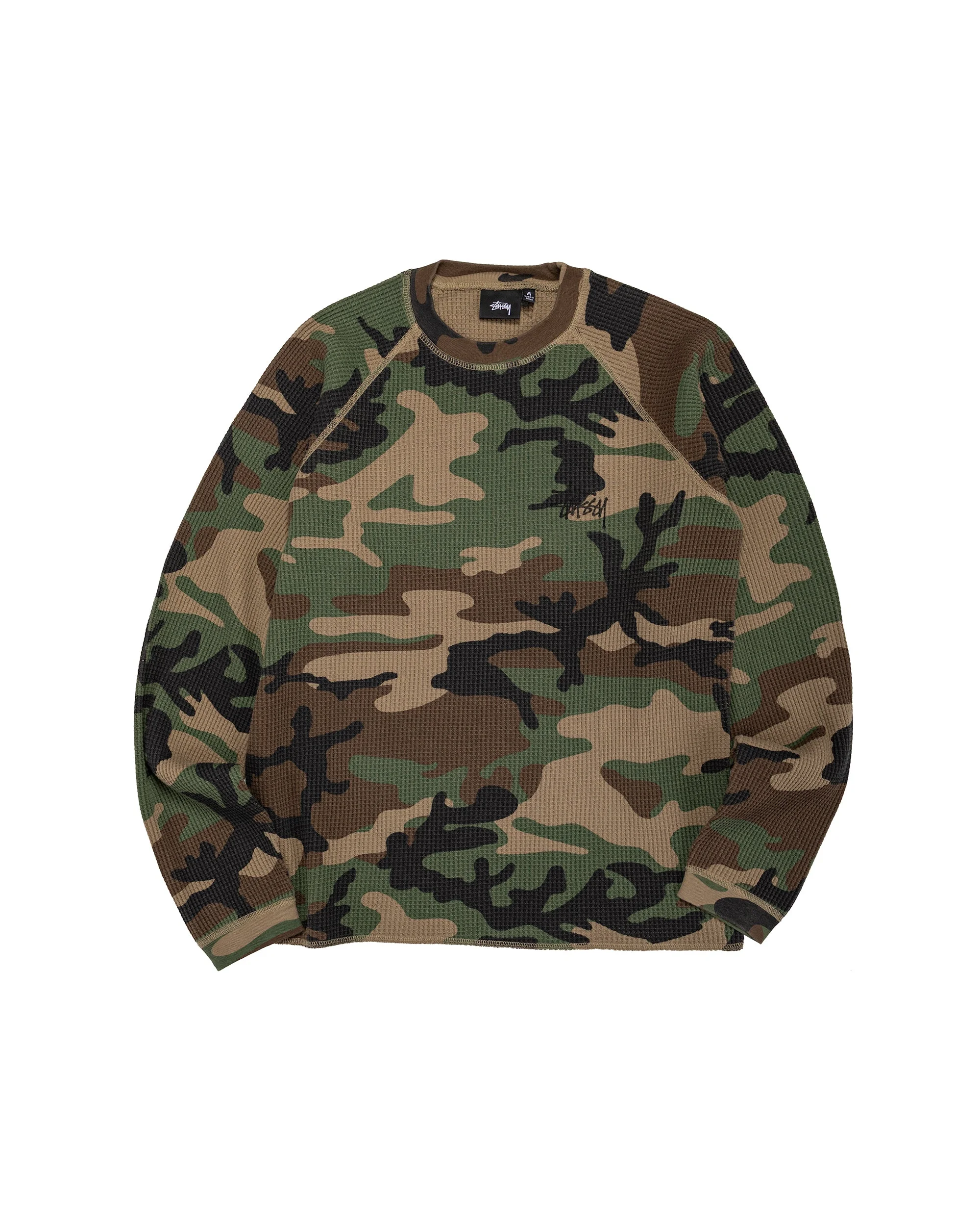 Stüssy Basic Stock Raglan Thermal Woodland Camo - 1