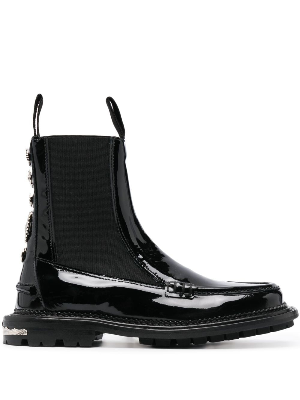 stud-embellished leather ankle boots - 1