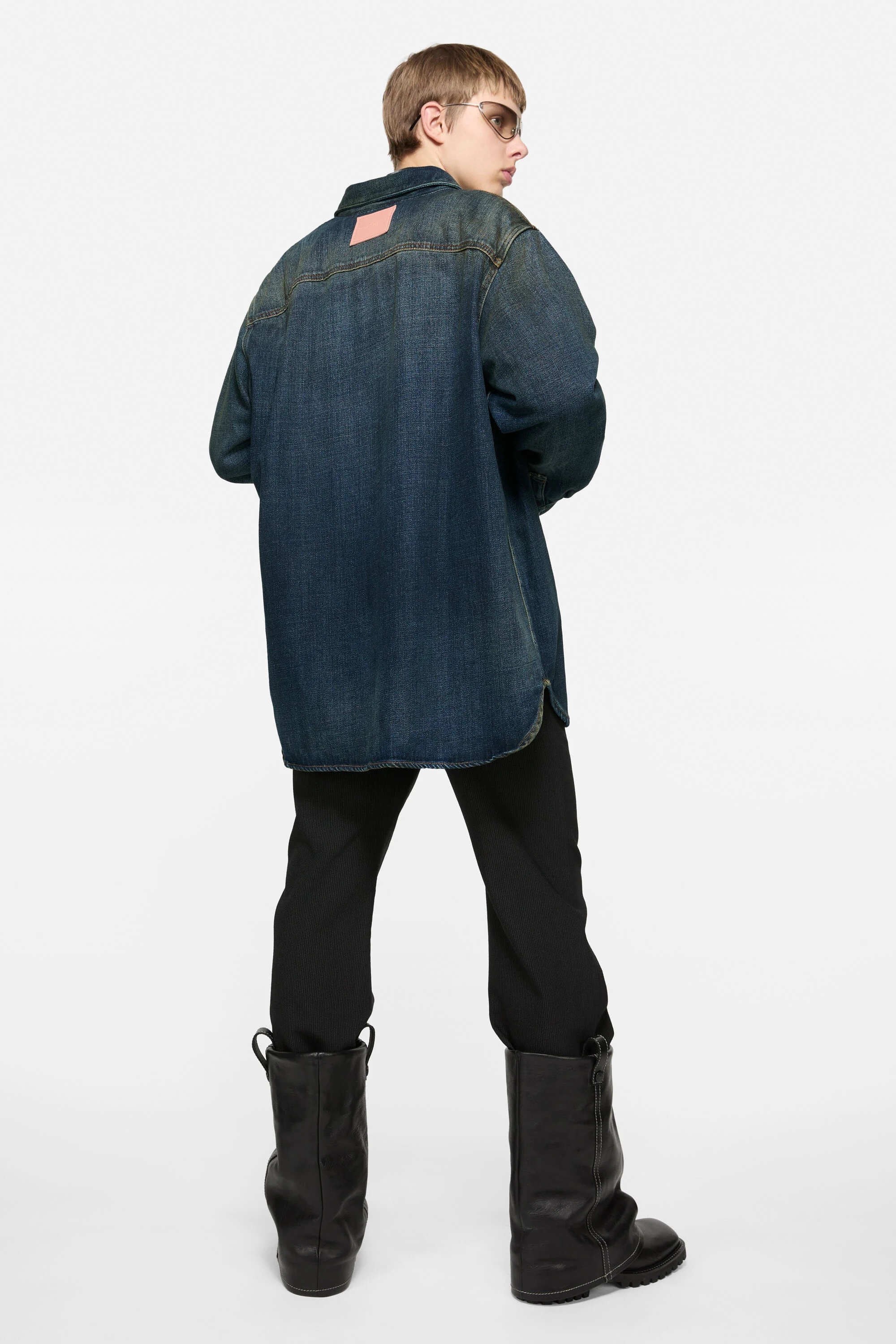Denim button-up shirt - Dark Blue - 3
