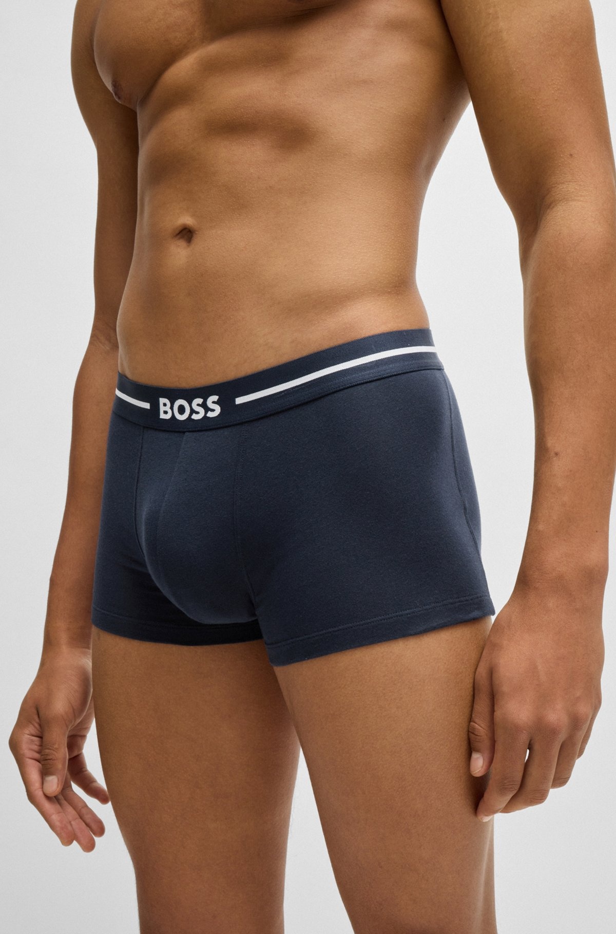 THREE-PACK OF STRETCH-COTTON TRUNKS WITH LOGO WAISTBANDS - 4