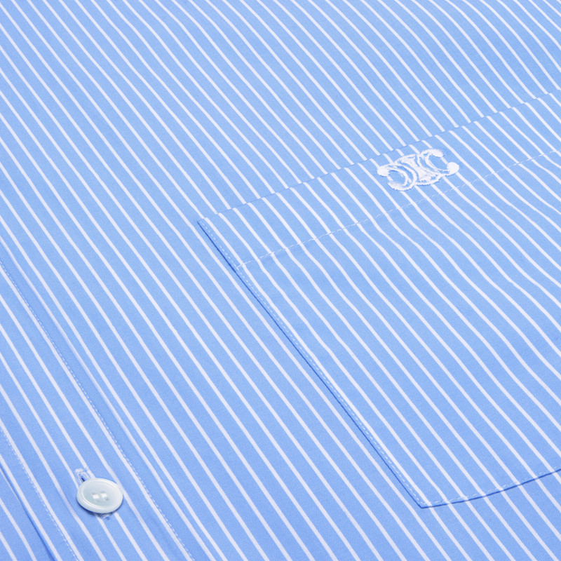 cropped shirt in striped cotton poplin 4