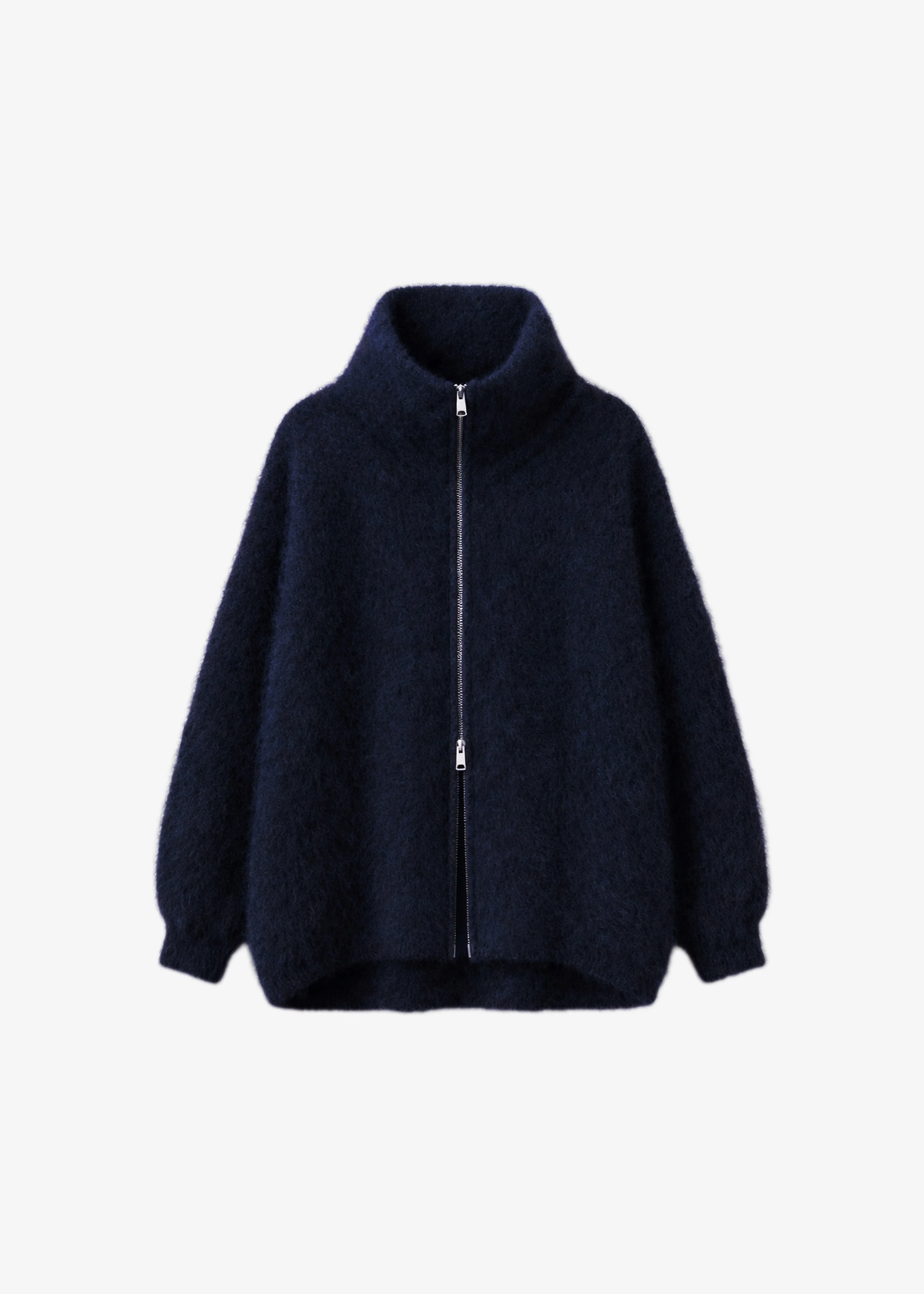 Lupa Fuzzy Zip-Up Cardigan - Navy - 1