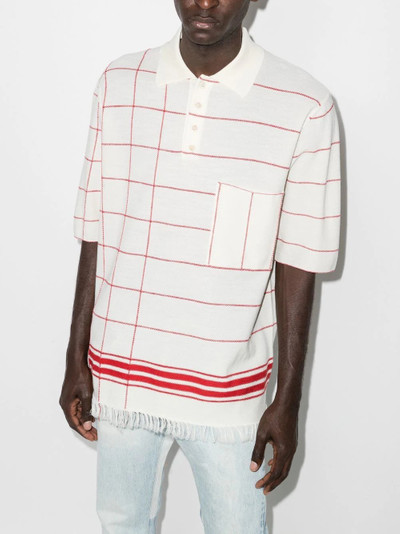 Maison Margiela striped knitted polo top outlook