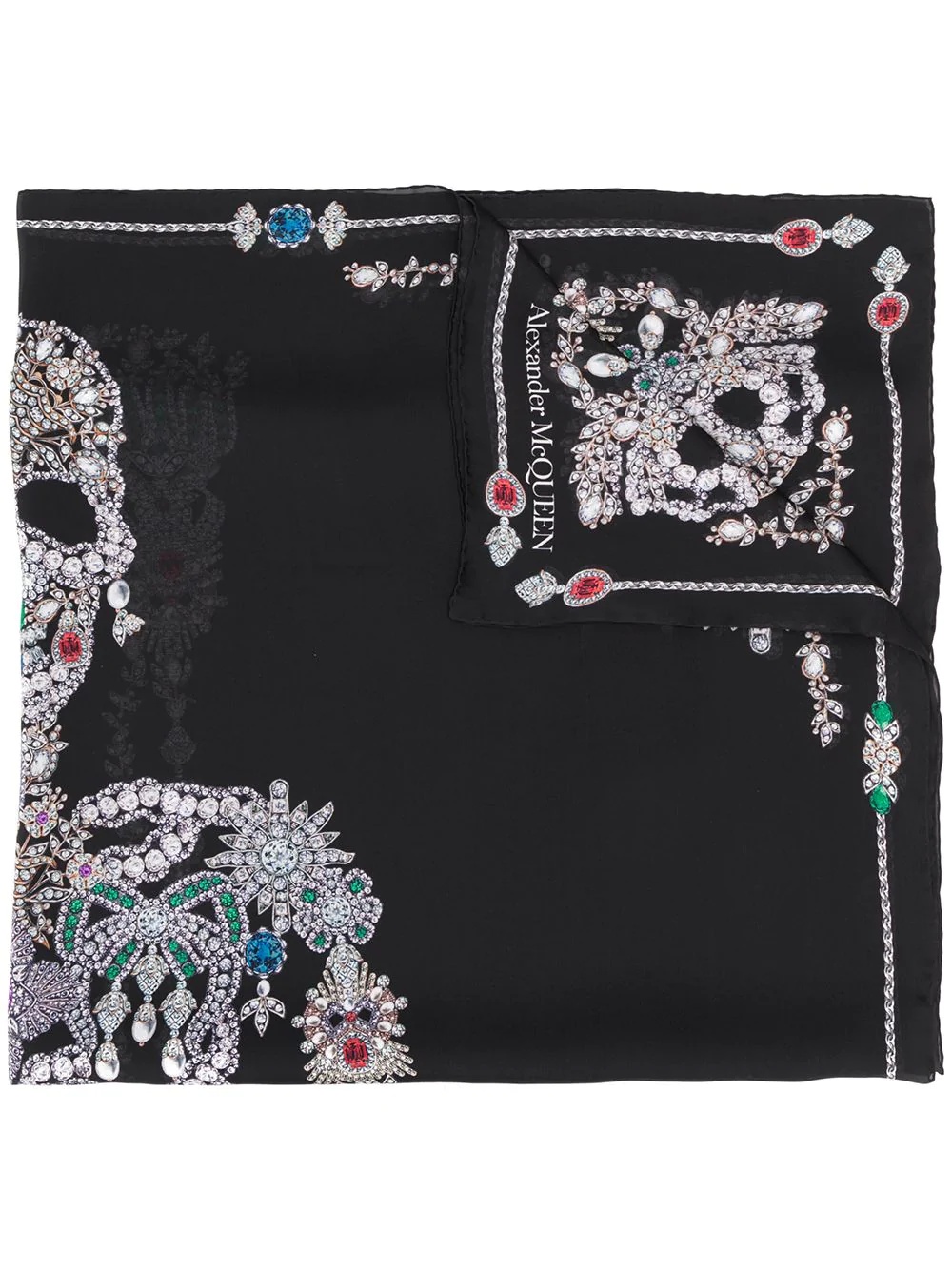 skeleton print scarf - 1