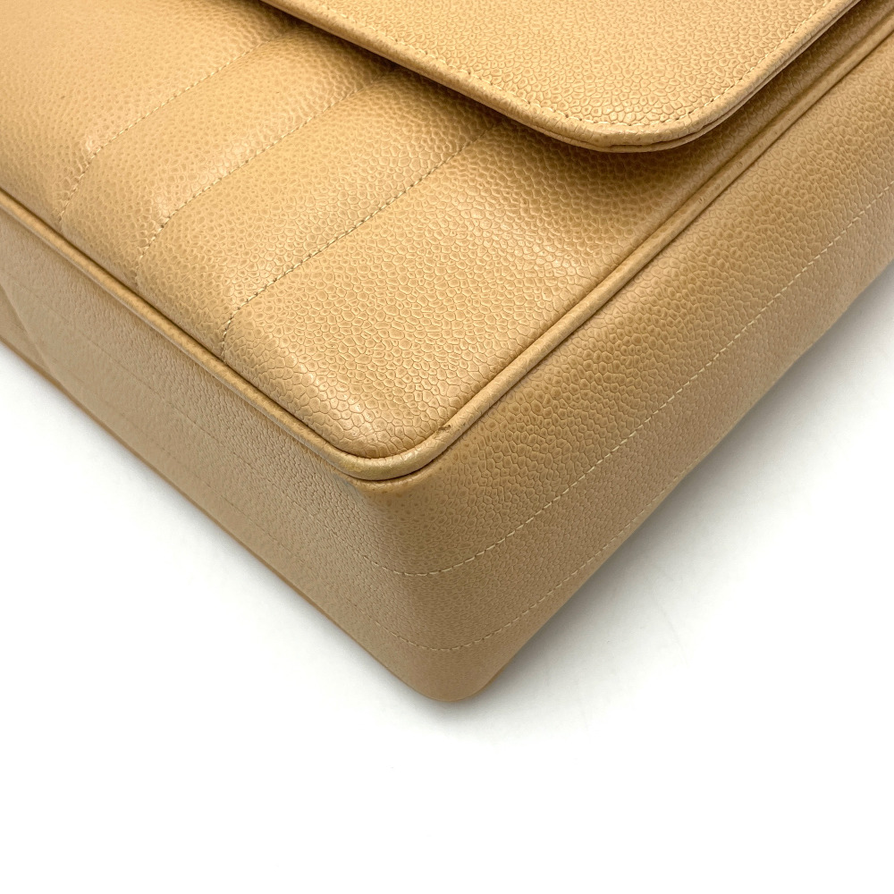 Chanel No.3 Beige Caviar Top Handle Bag - 9