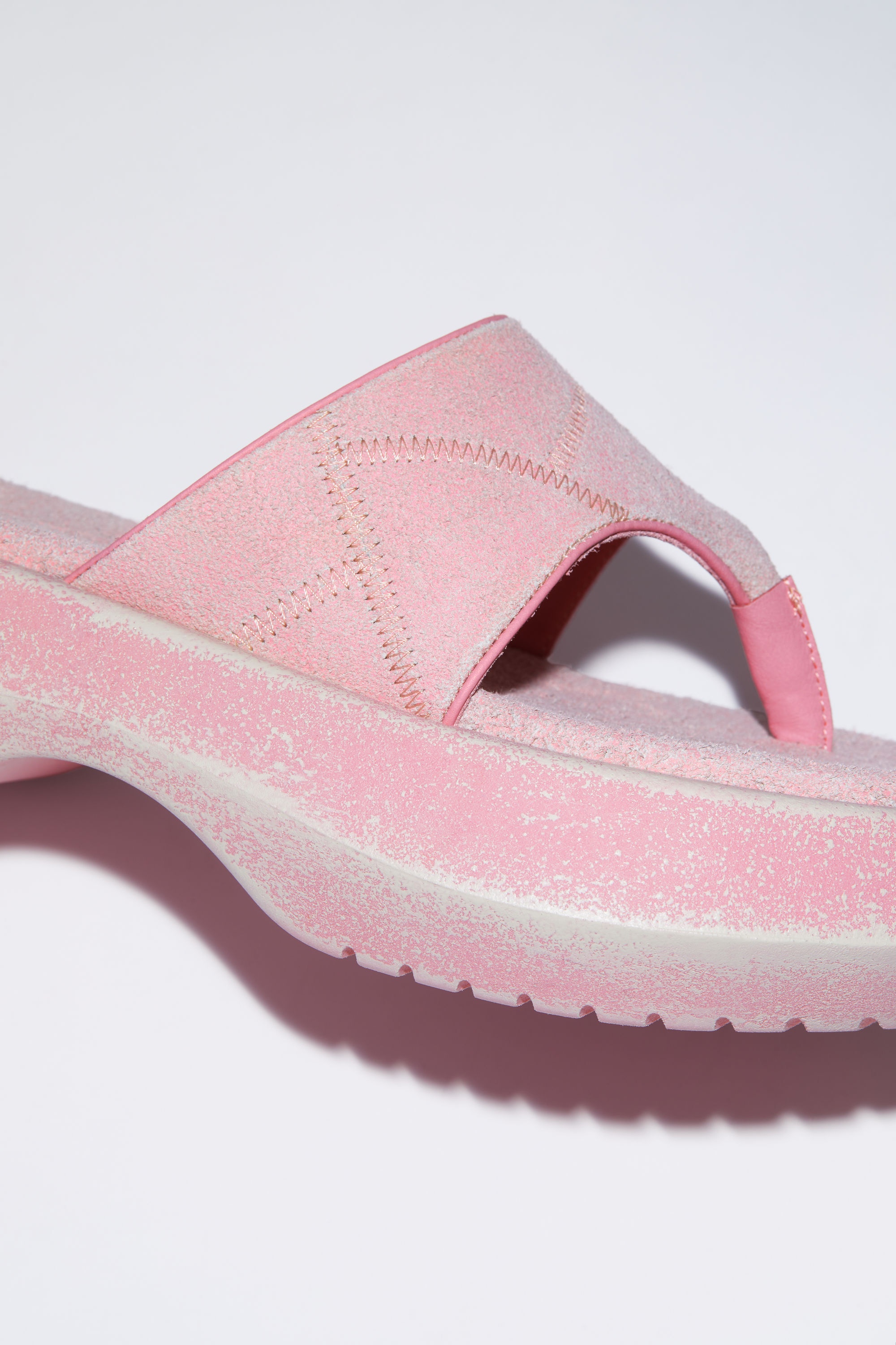 Reversed leather sandals - Blush pink - 6