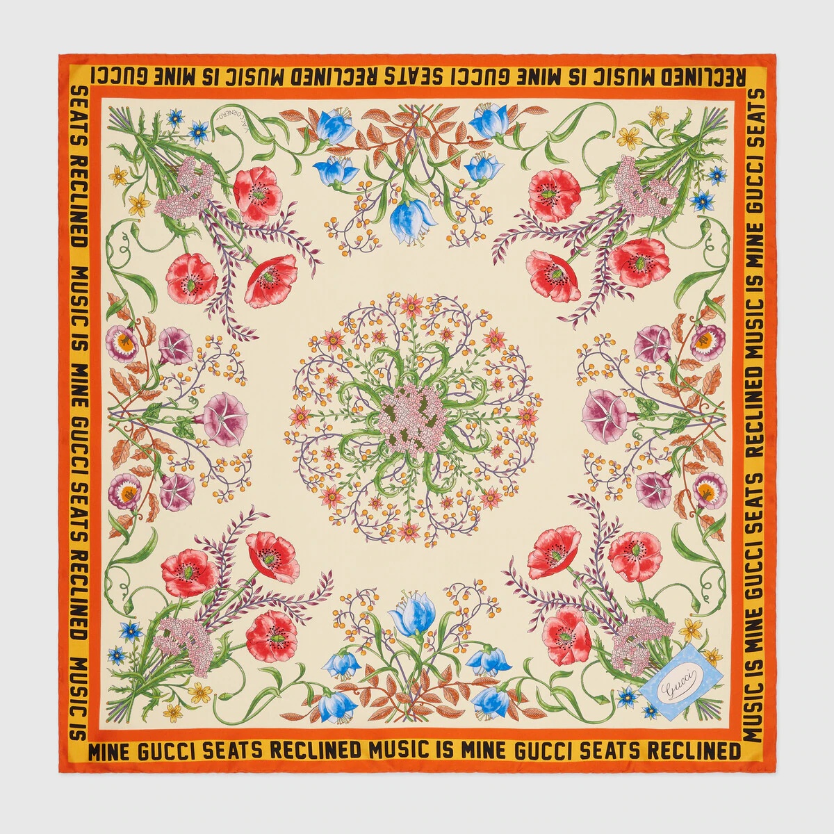 Gucci 100 floral print twill carré - 1
