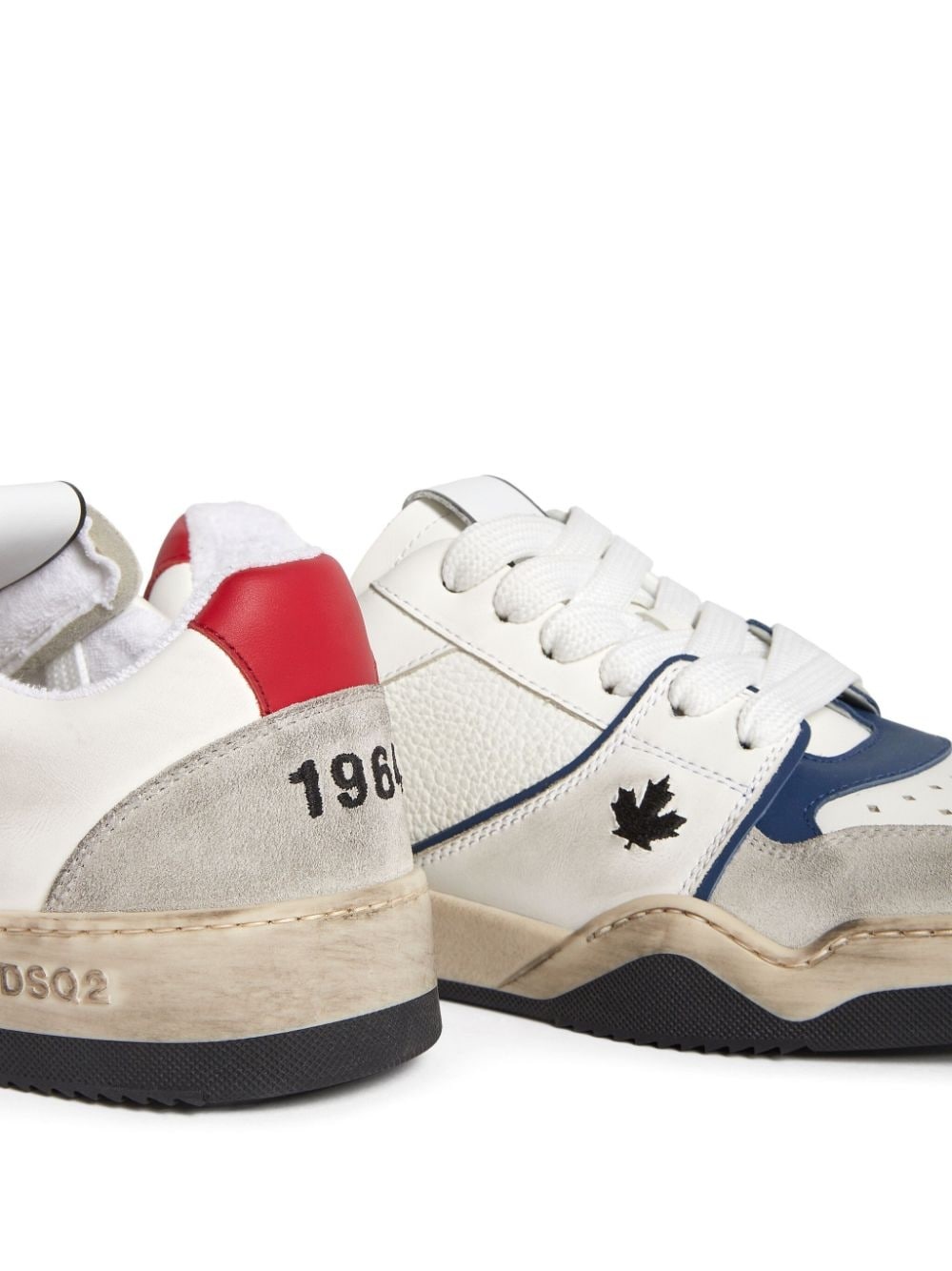 Skate distressed lace-up sneakers - 4