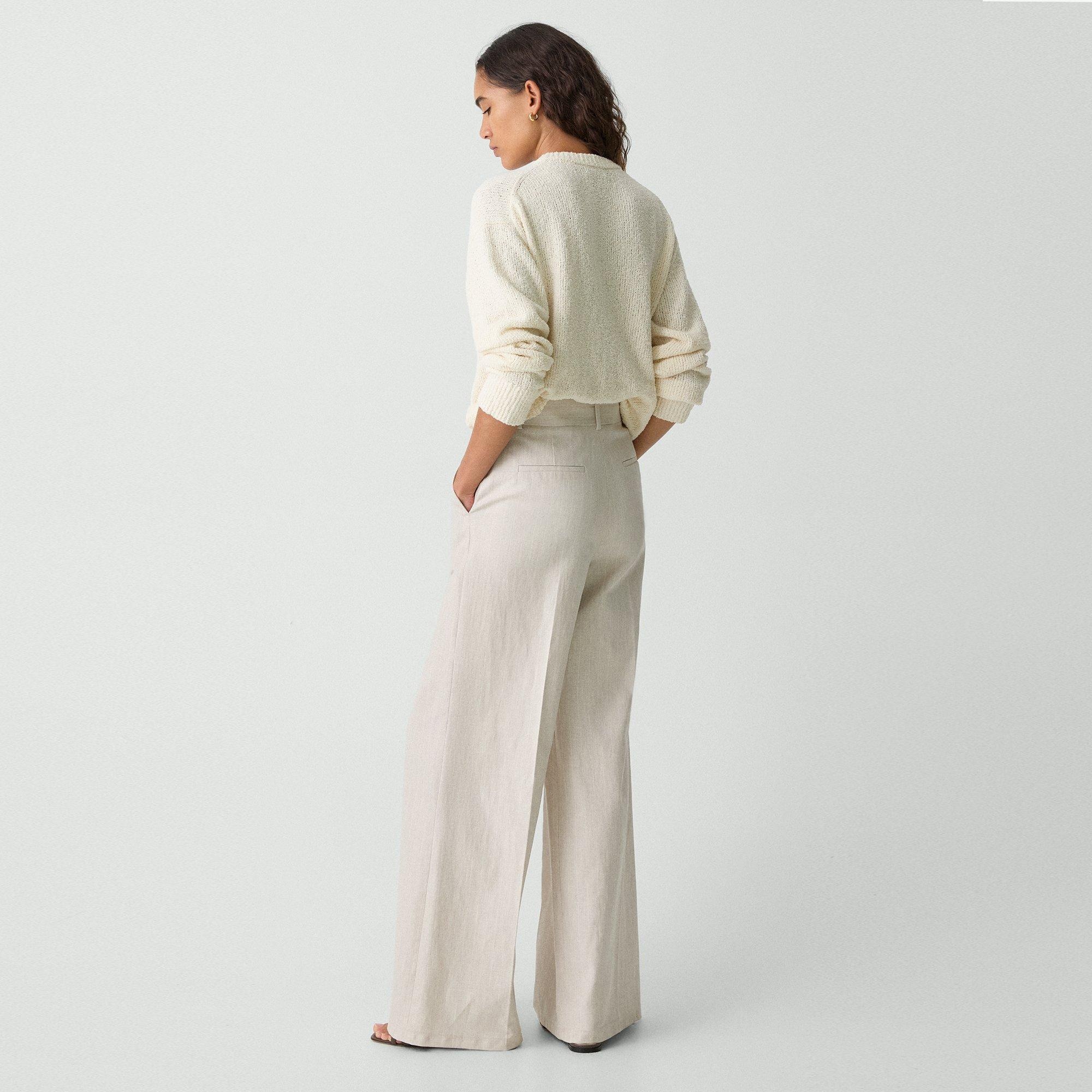 High-Waist Wide-Leg Pant in Striped Canvas - 4