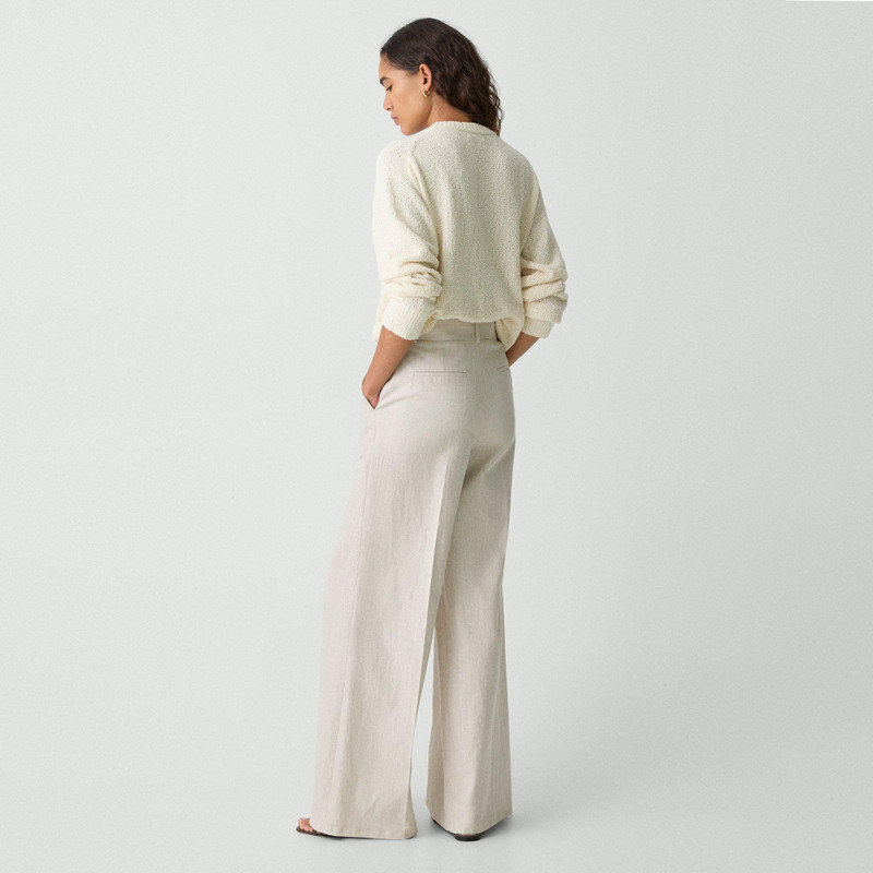 Theory High-Waist Wide-Leg Pant in Striped Canvas outlook