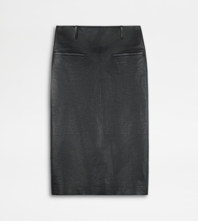 SKIRT IN LEATHER - BLACK 1
