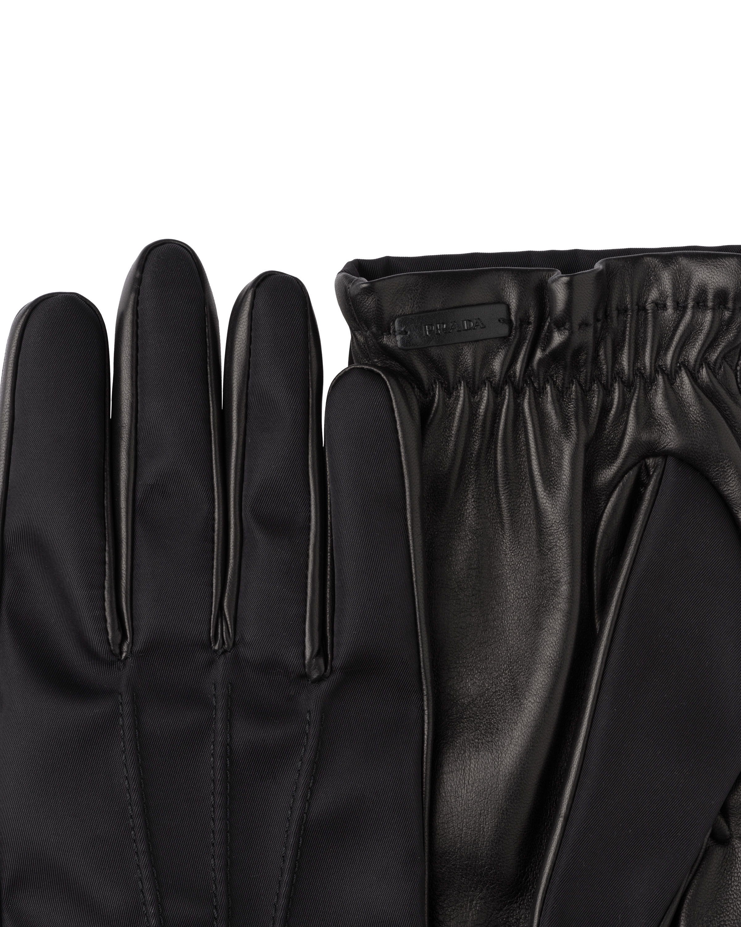 Re-Nylon and nappa leather gloves - 2