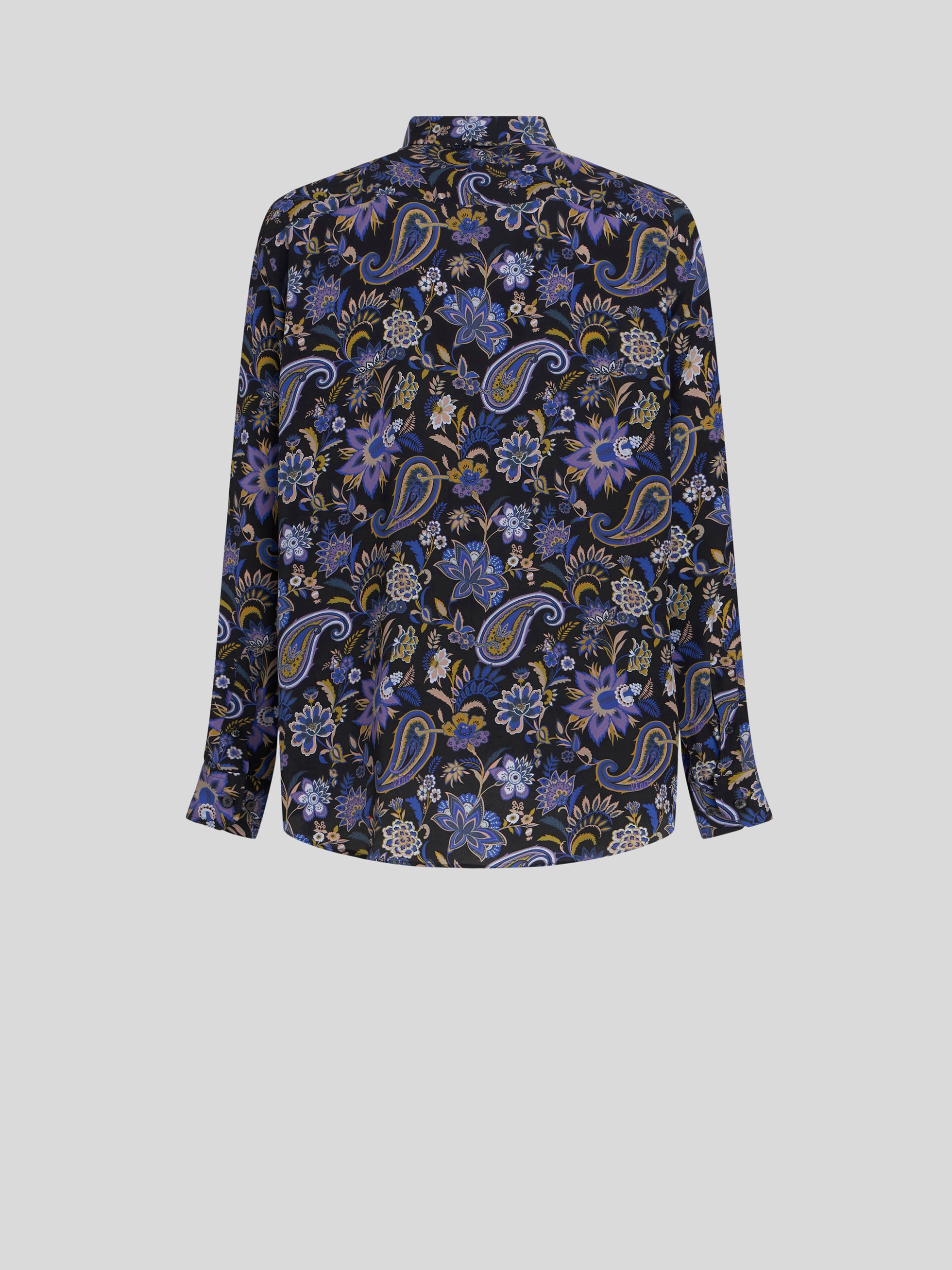 FLORAL PAISLEY SILK SHIRT - 5