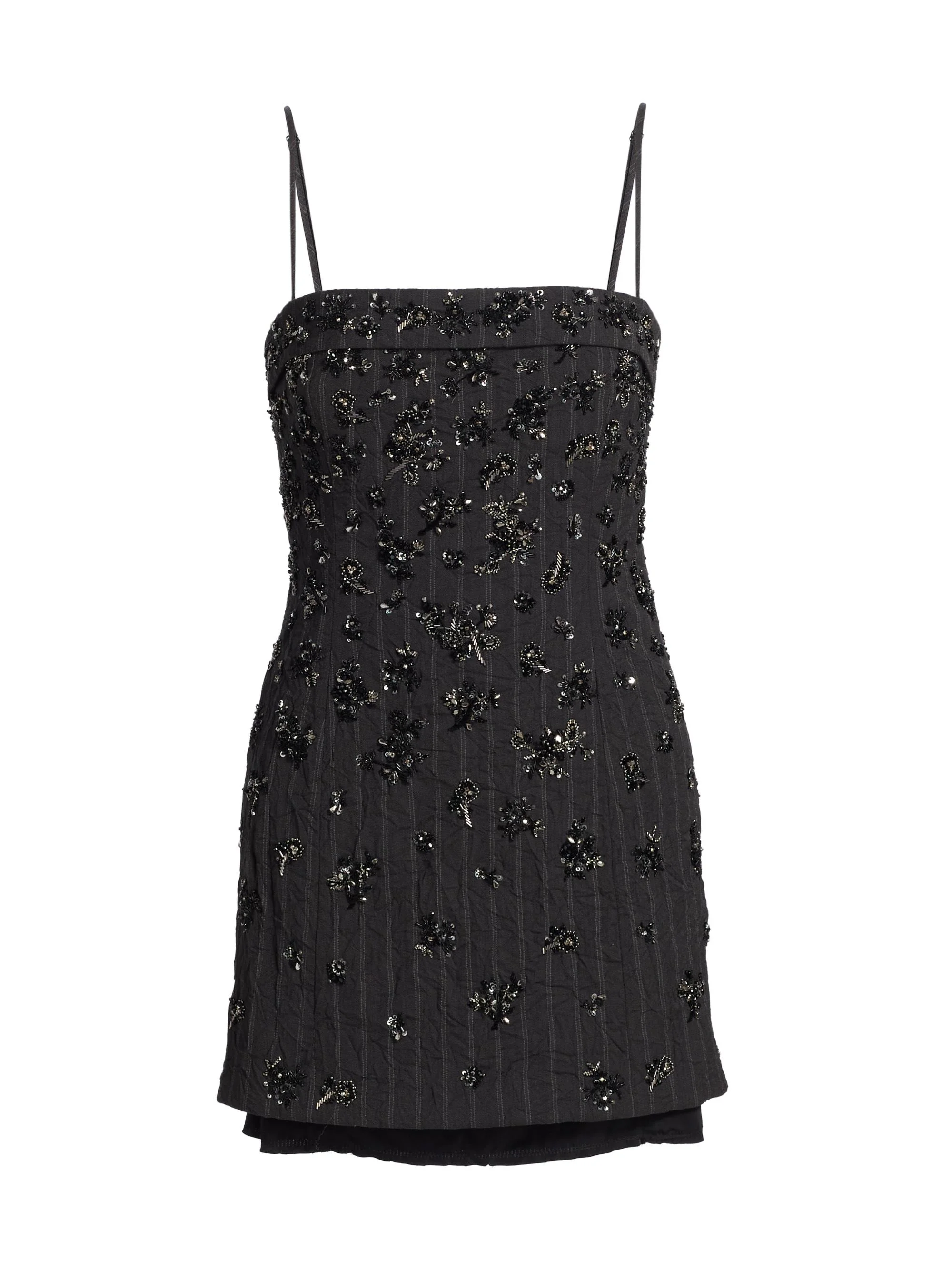 Women's Anden Embellished Minidress - Charcoal Stripe - 1