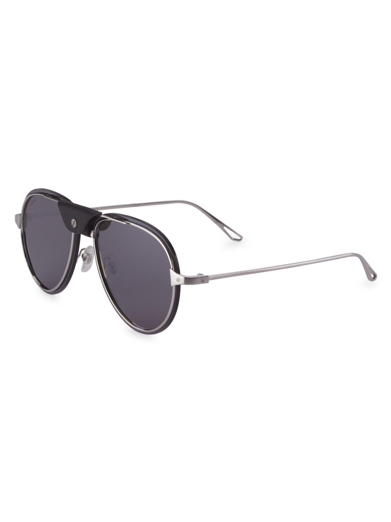 Men's Core Range 60MM Aviator Sunglasses - Silver 1