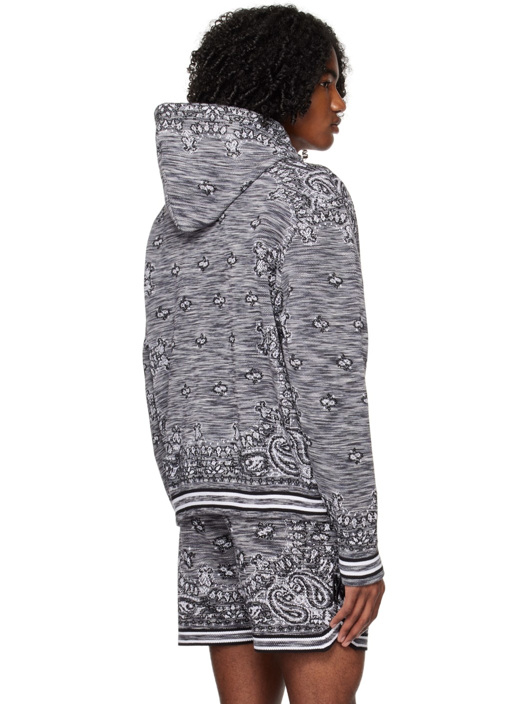 Black & Gray Bandana Hoodie - 3