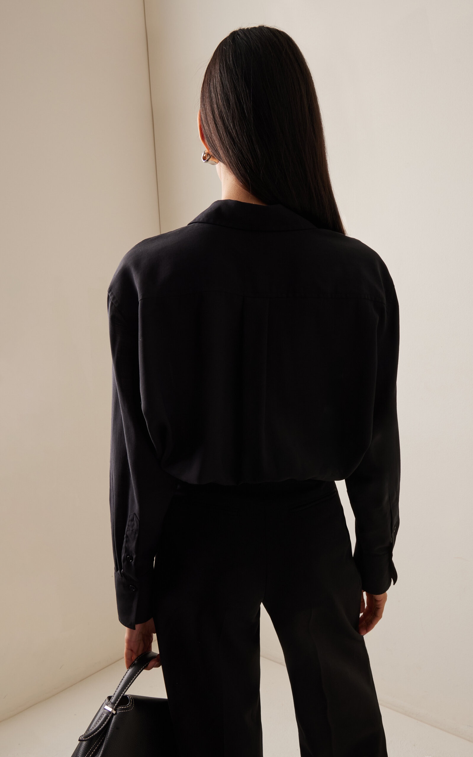Relaxed Wool Voile Shirt black - 4