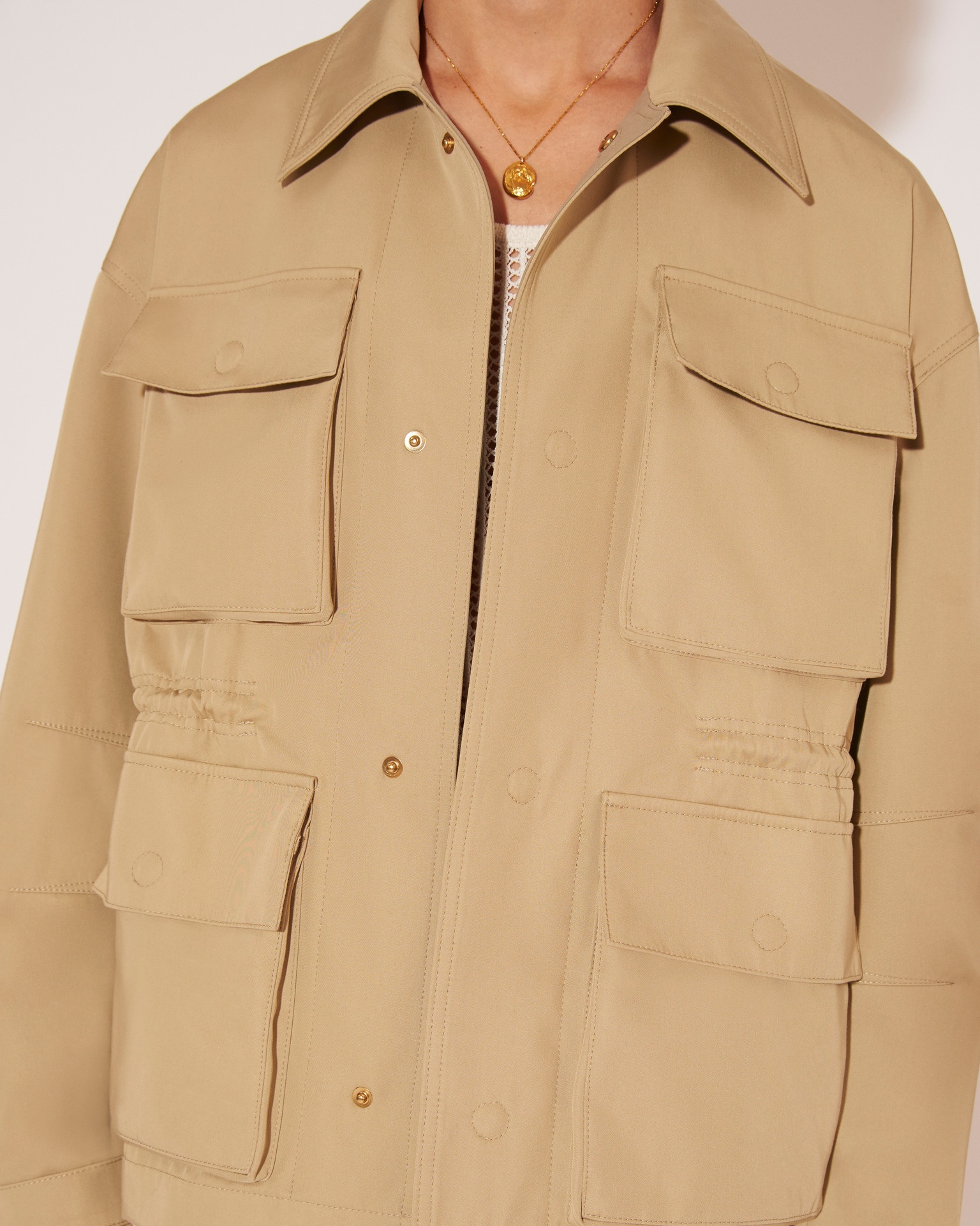 WILL - Bonded-twill utalitarian jacket - Beige - 9