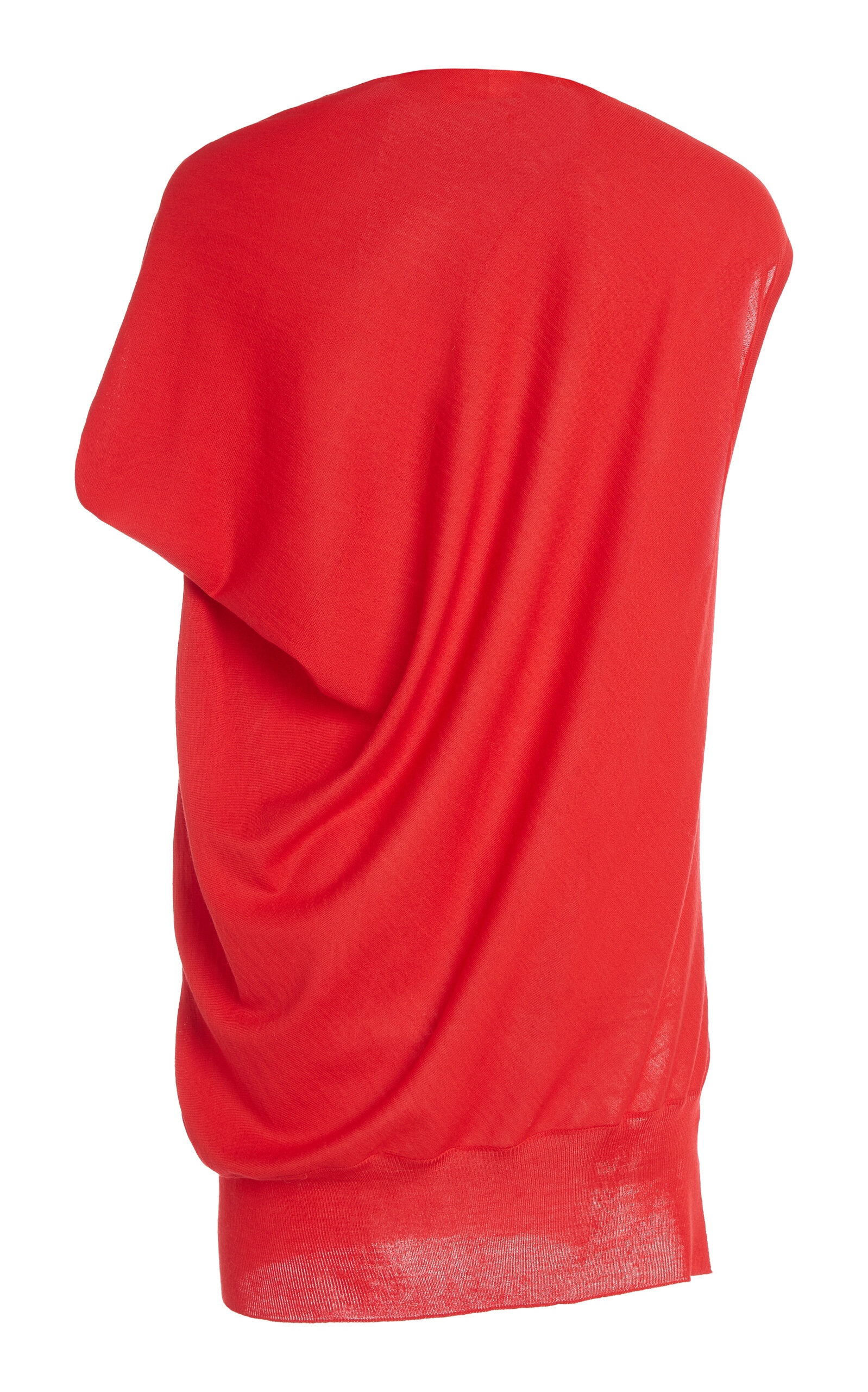 Draped Knit Wool-Blend Top red - 2